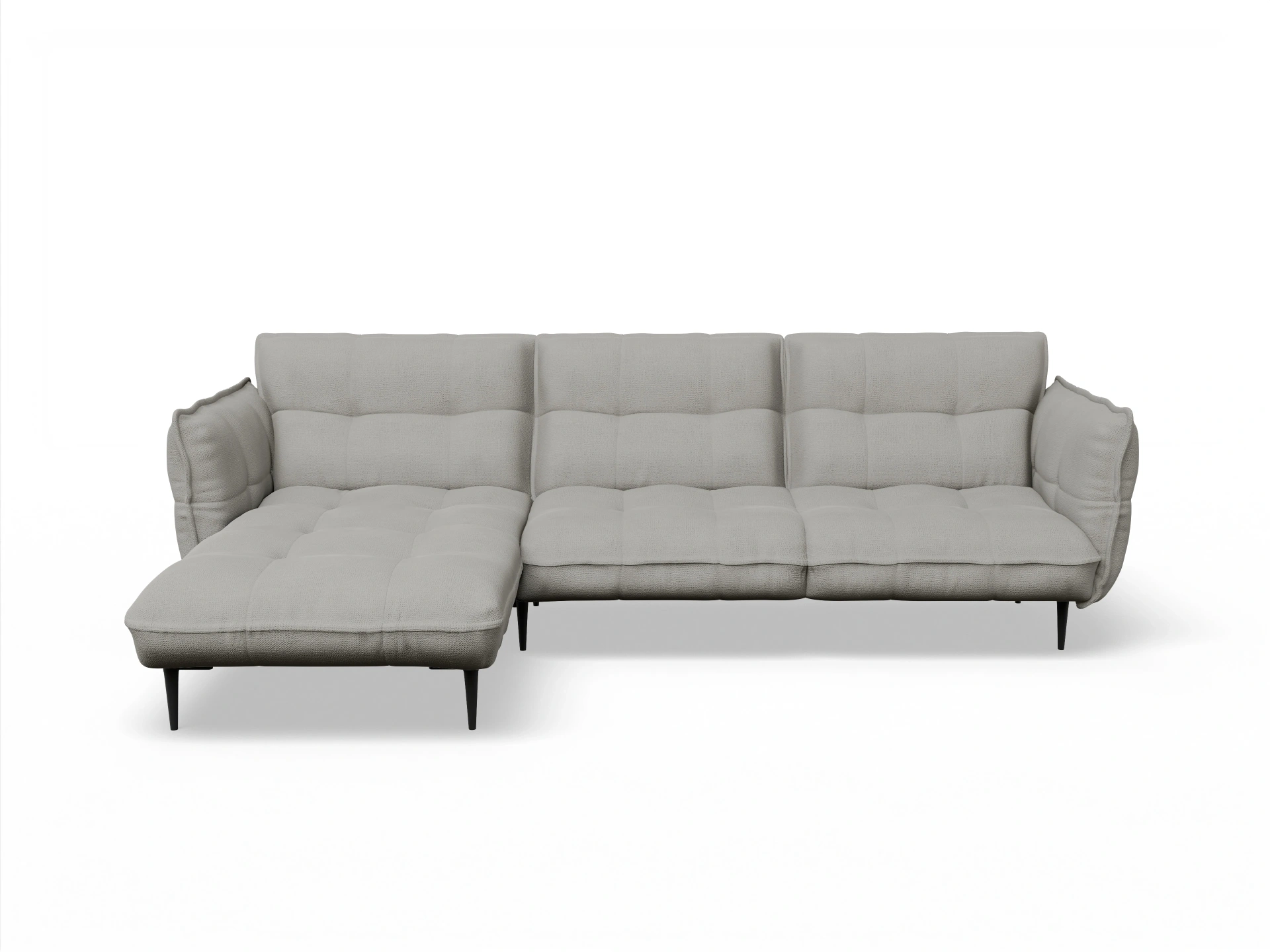 Ansicht des Produktes Marvin-O Ecksofa links Abschluss offen in Stoff Grau