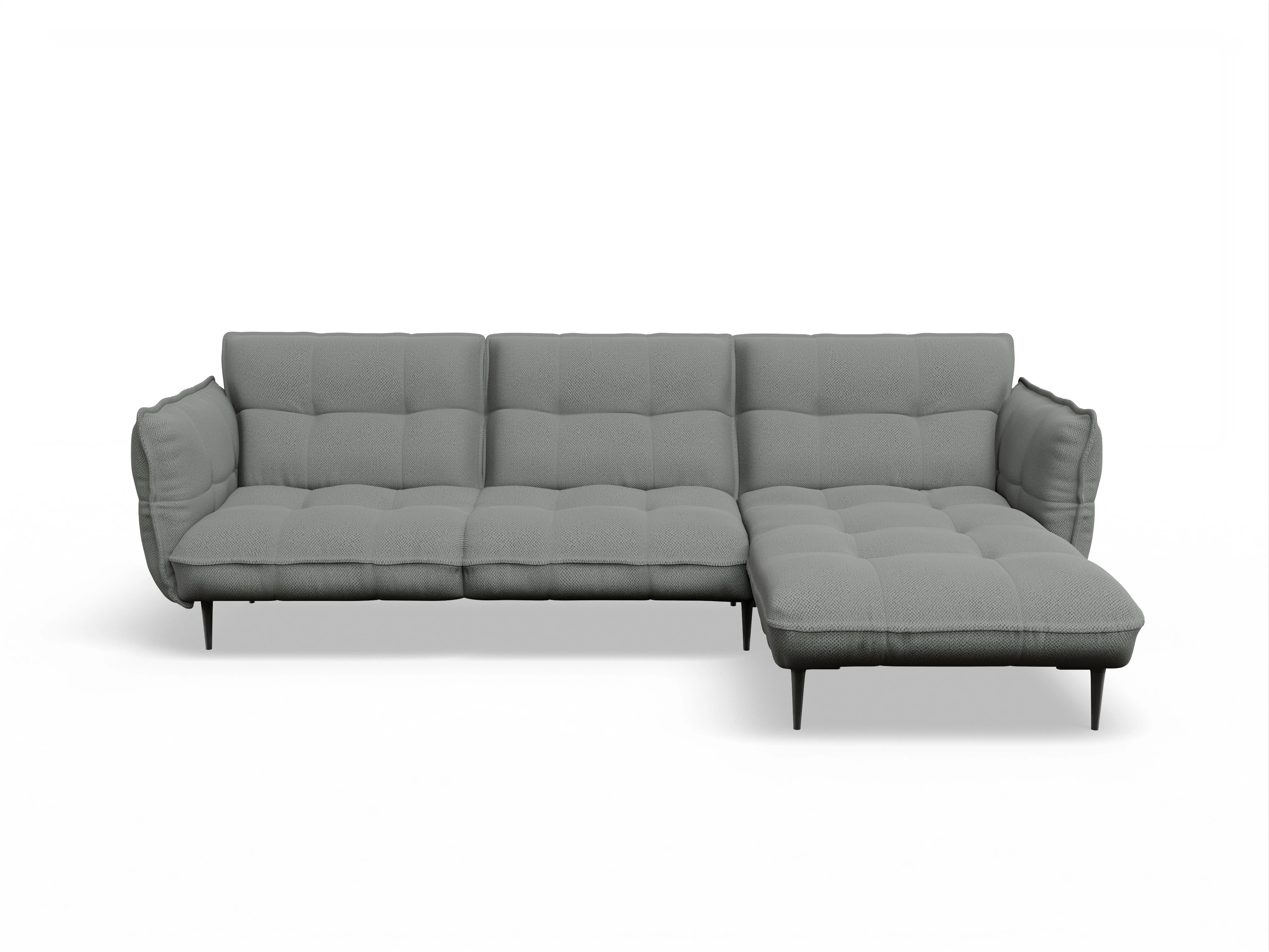 Ansicht des Produktes Marvin-O Ecksofa rechts Abschluss offen in Stoff Grau