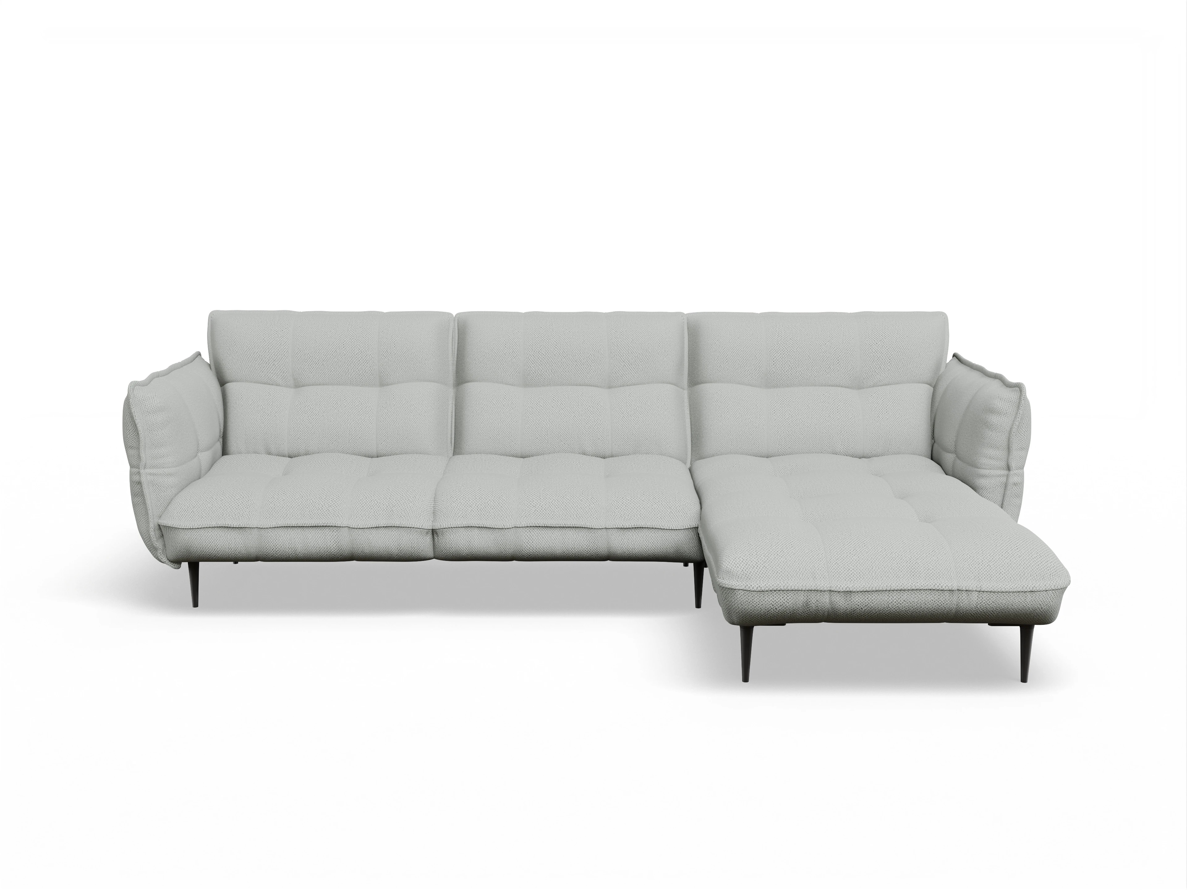 Ansicht des Produktes Marvin-O Ecksofa rechts Abschluss offen in Stoff Grau