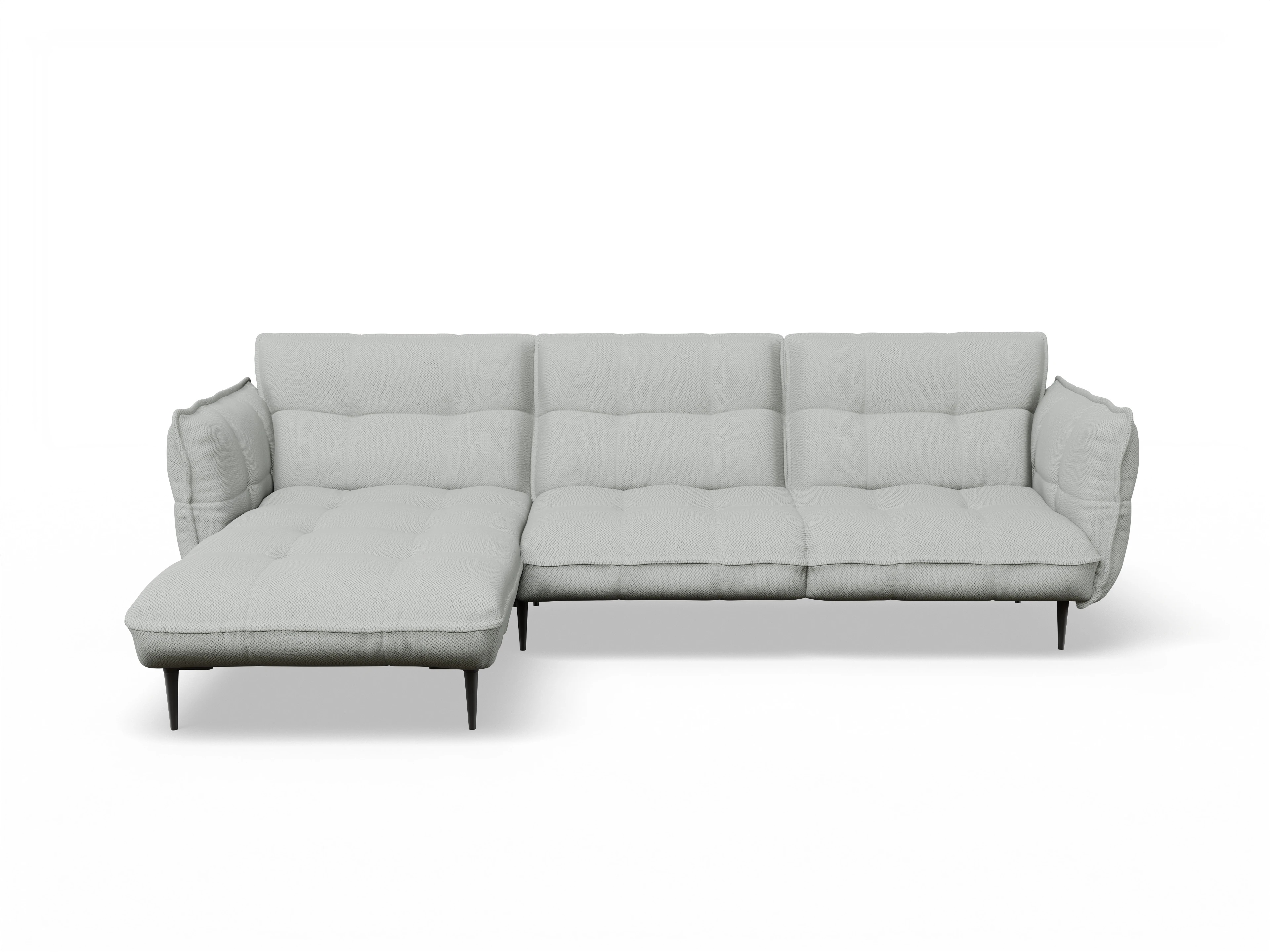 Ansicht des Produktes Marvin-O Ecksofa links Abschluss offen in Stoff Grau