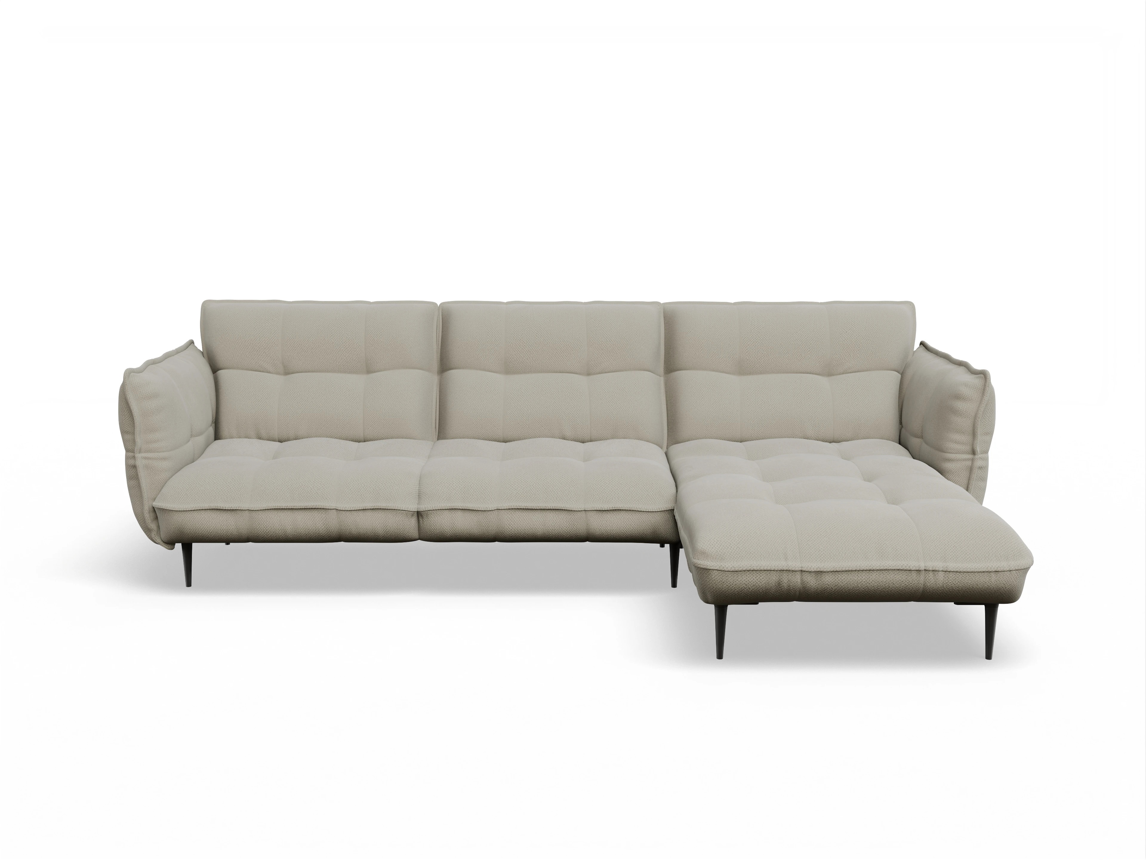 Ansicht des Produktes Marvin-O Ecksofa rechts Abschluss offen in Stoff Braun