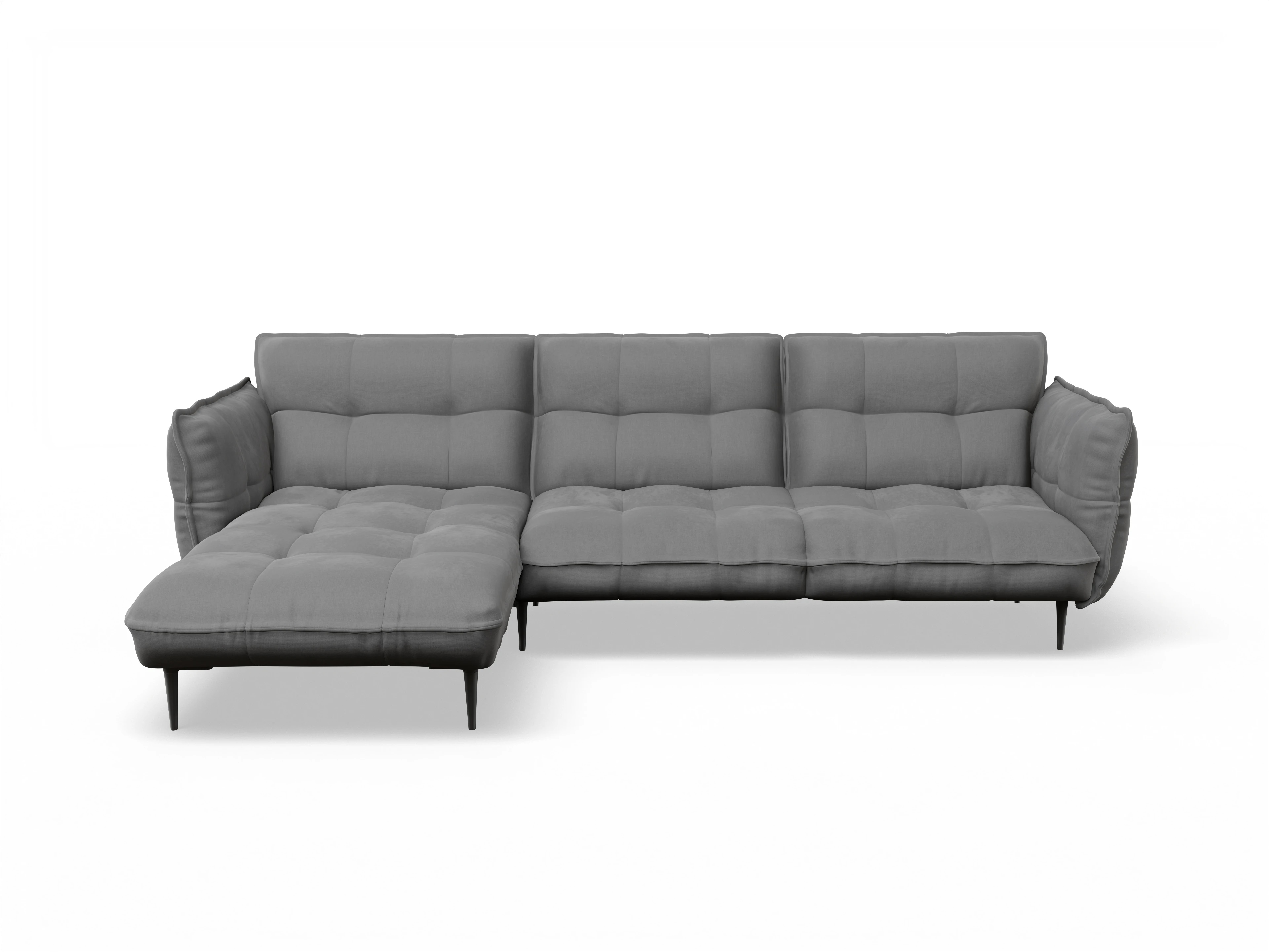 Ansicht des Produktes Marvin-O Ecksofa links Abschluss offen in Stoff Grau