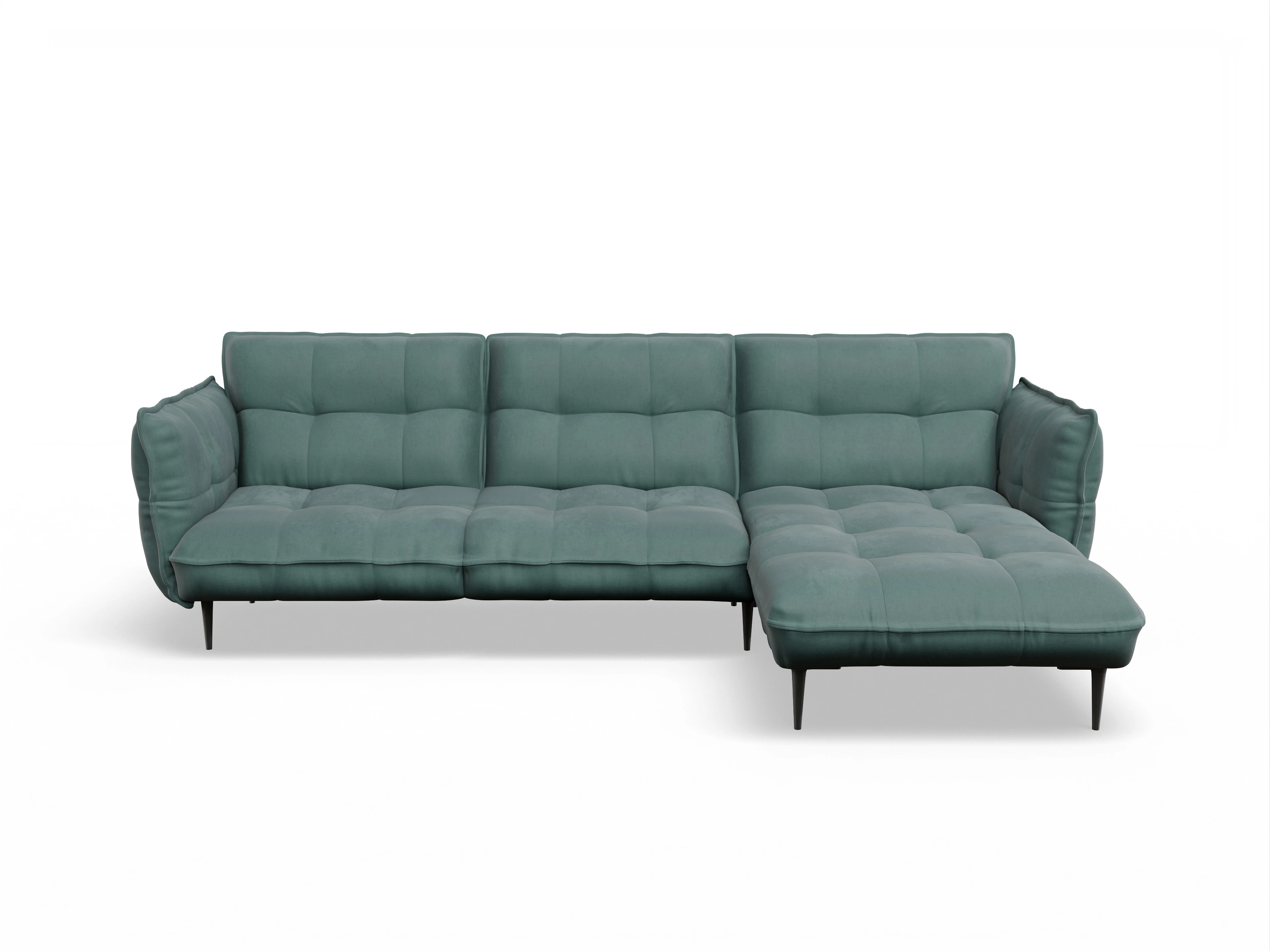 Ansicht des Produktes Marvin-O Ecksofa rechts Abschluss offen in Stoff Blau