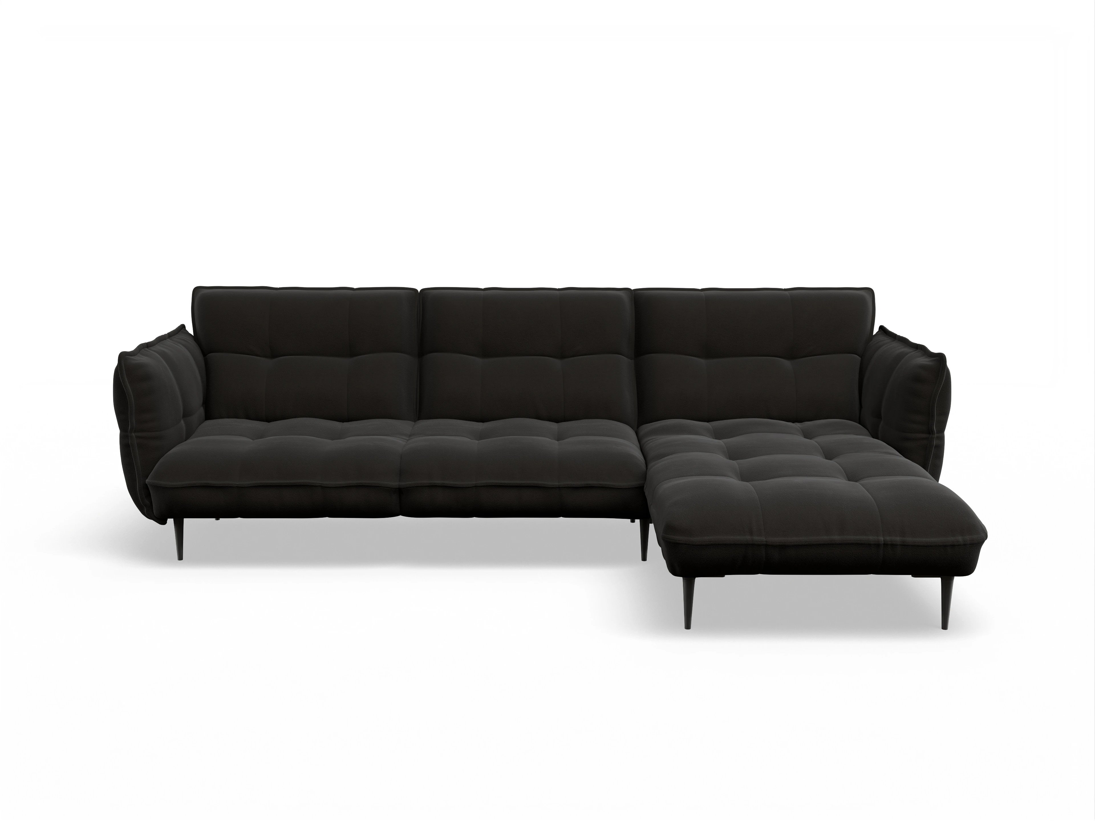 Ansicht des Produktes Marvin-O Ecksofa rechts Abschluss offen in Stoff Braun