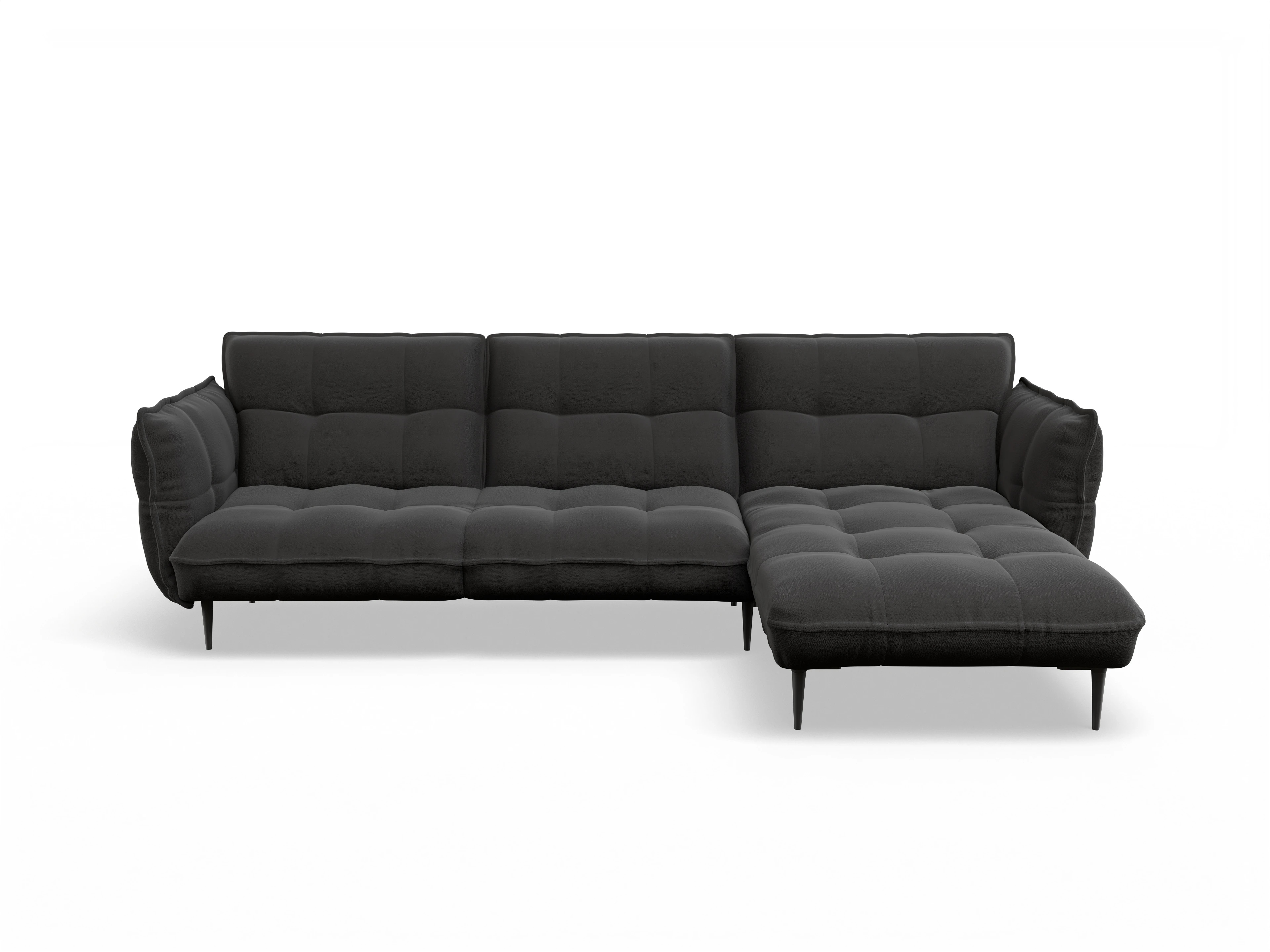 Ansicht des Produktes Marvin-O Ecksofa rechts Abschluss offen in Stoff Grau