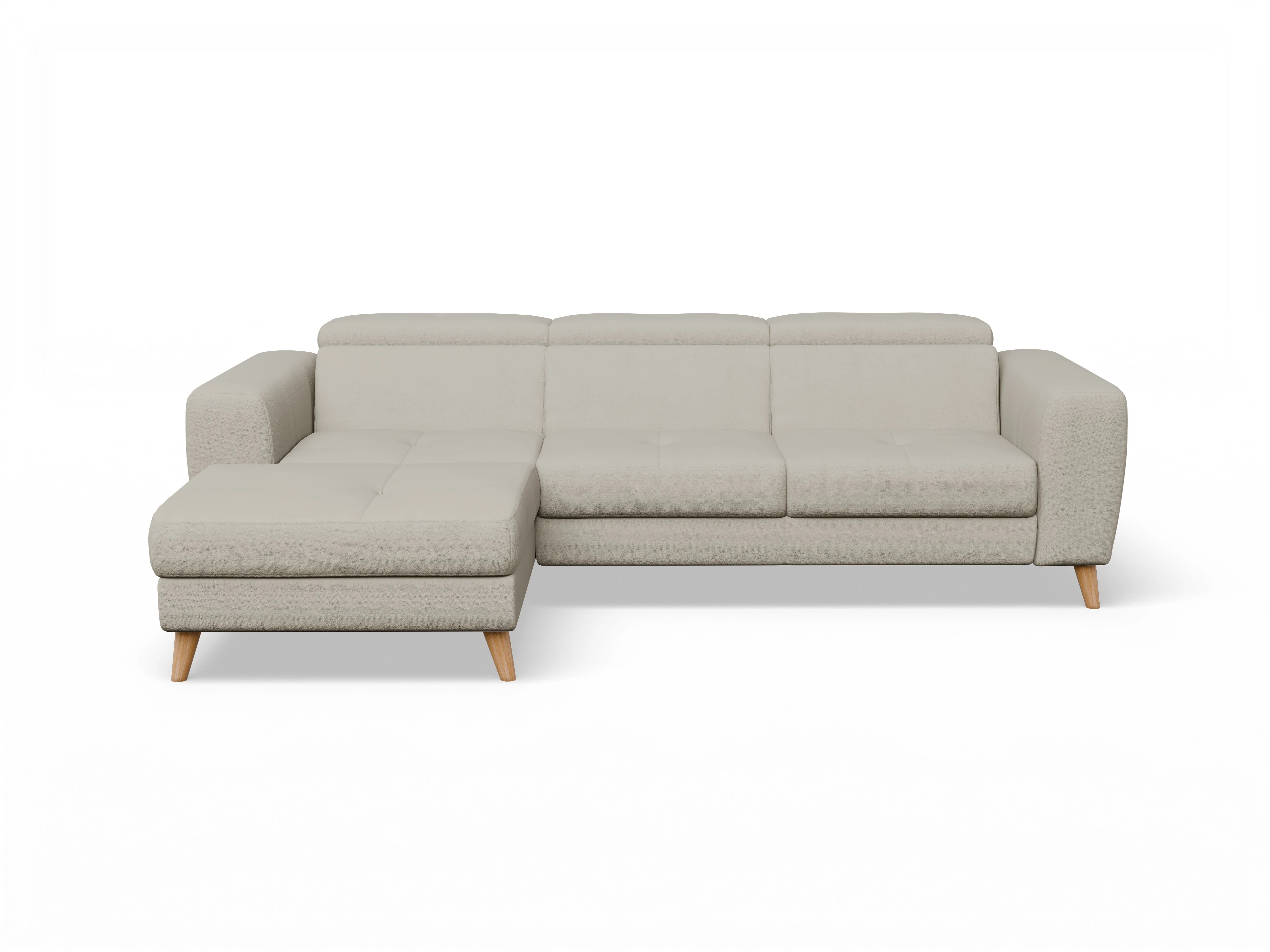 Ansicht des Produktes Capua Ecksofa links Abschluss offen in Stoff Beige