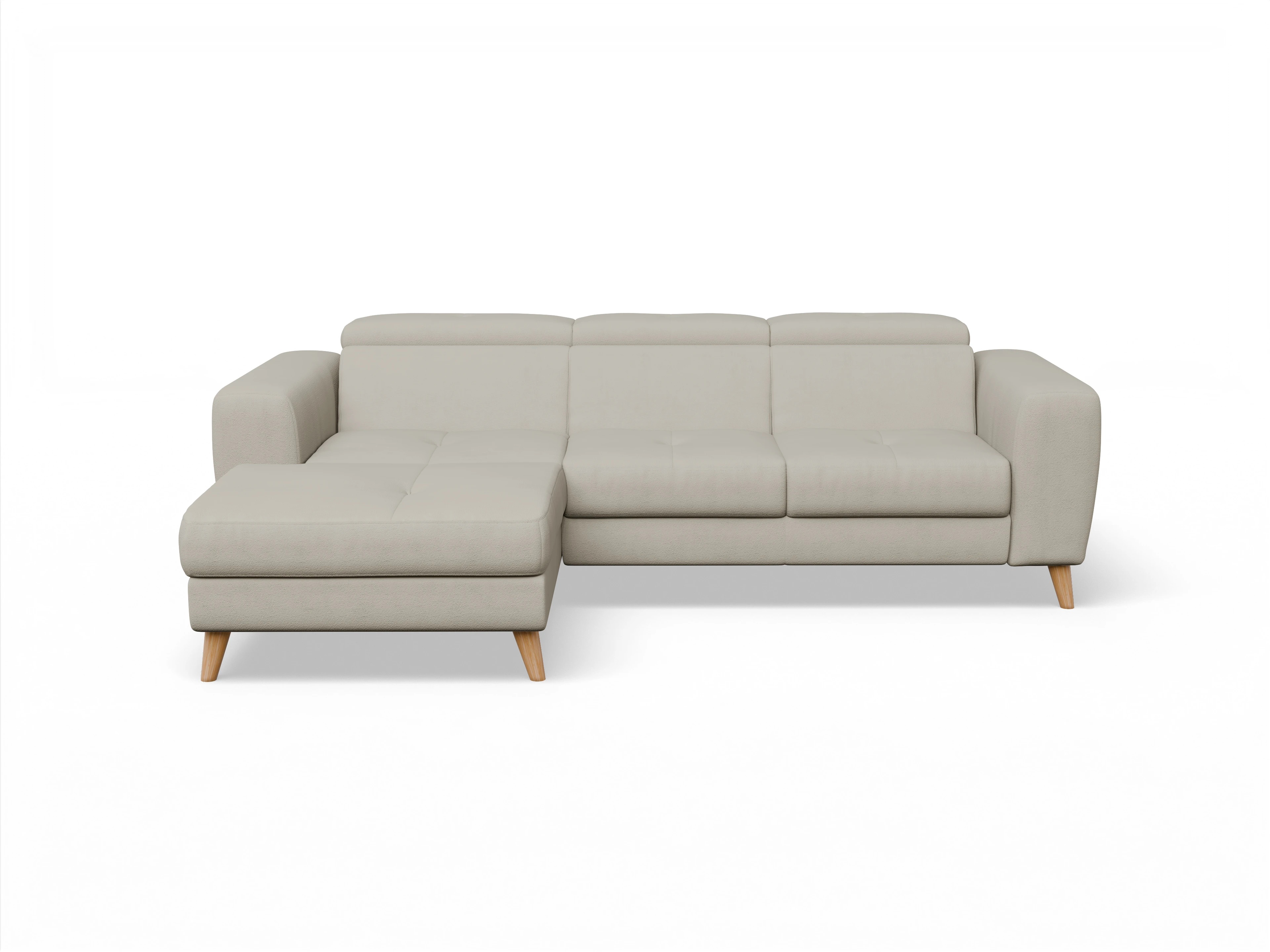 Ansicht des Produktes Capua Ecksofa links Abschluss offen in Stoff Beige
