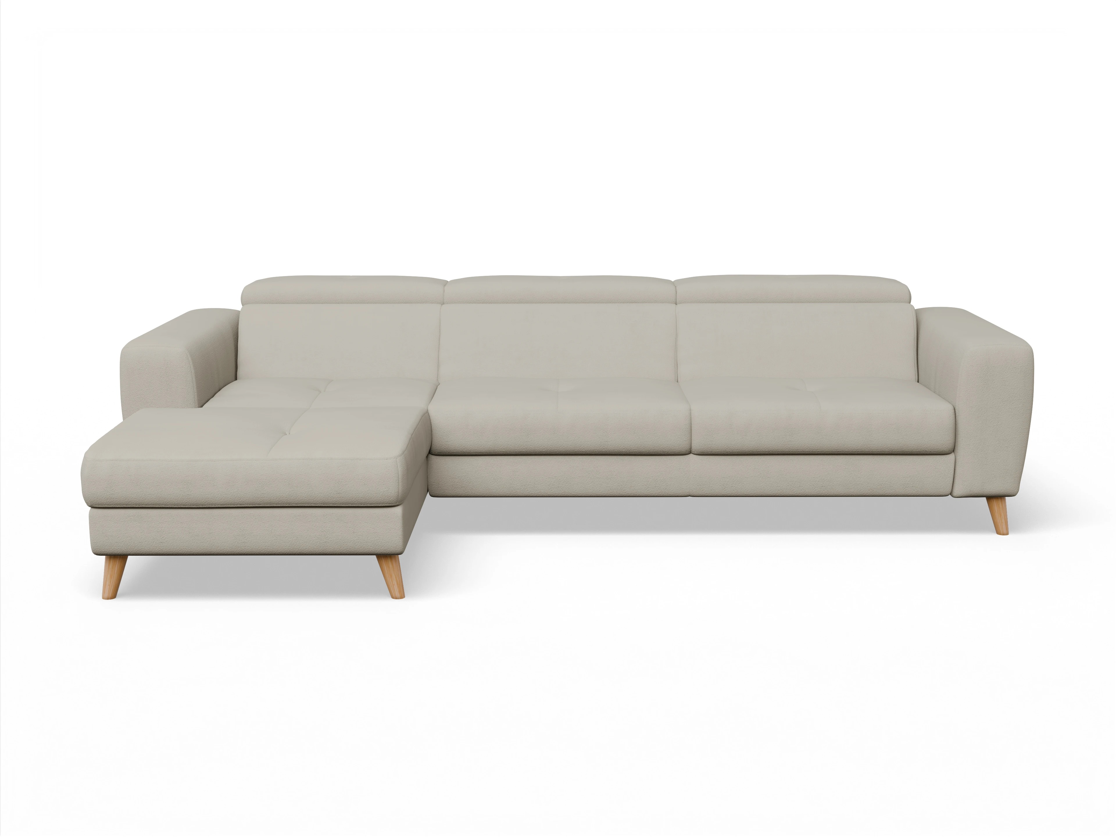Ansicht des Produktes Capua Ecksofa links Abschluss offen in Stoff Beige