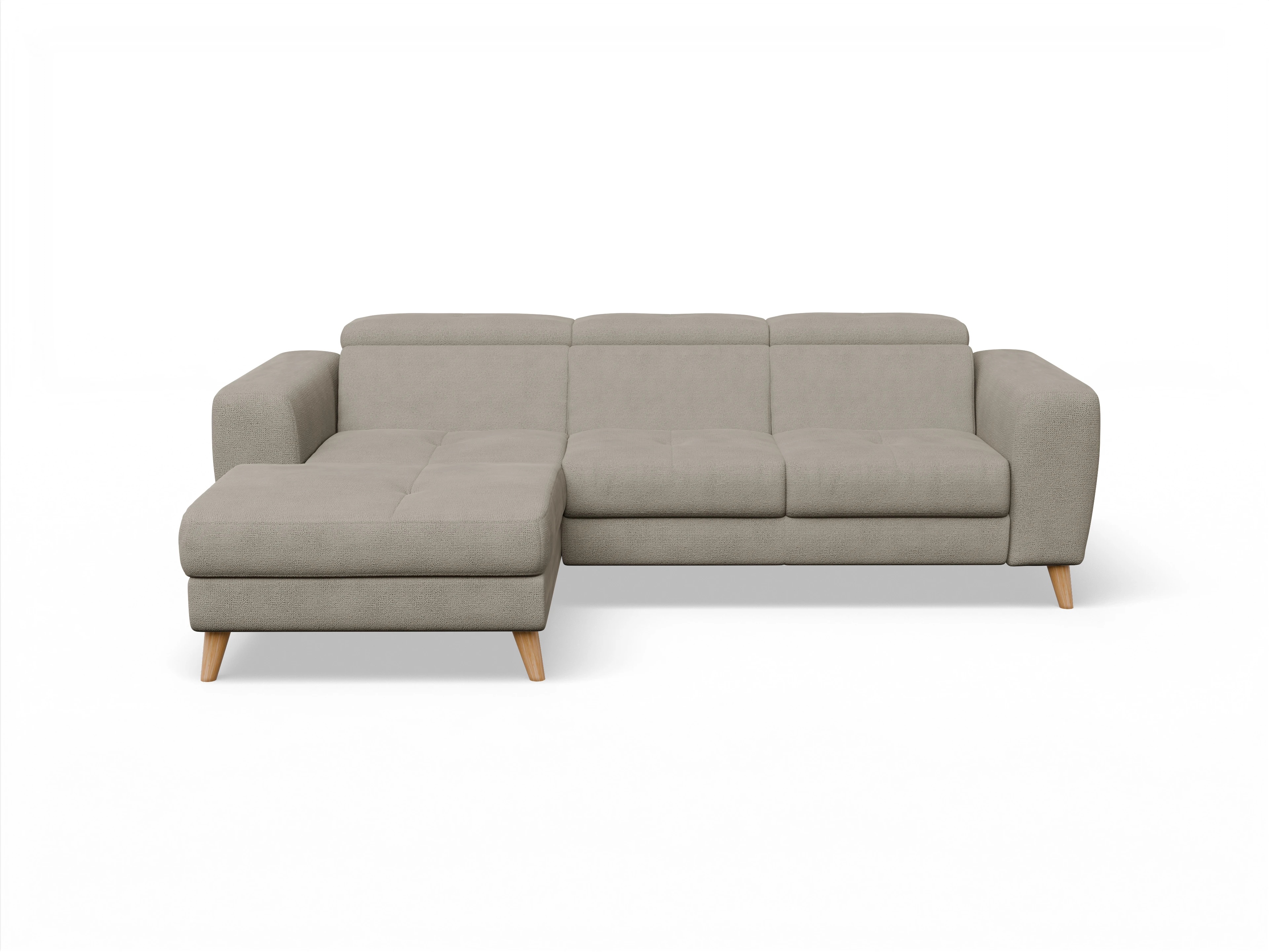 Ansicht des Produktes Capua Ecksofa links Abschluss offen in Stoff Braun