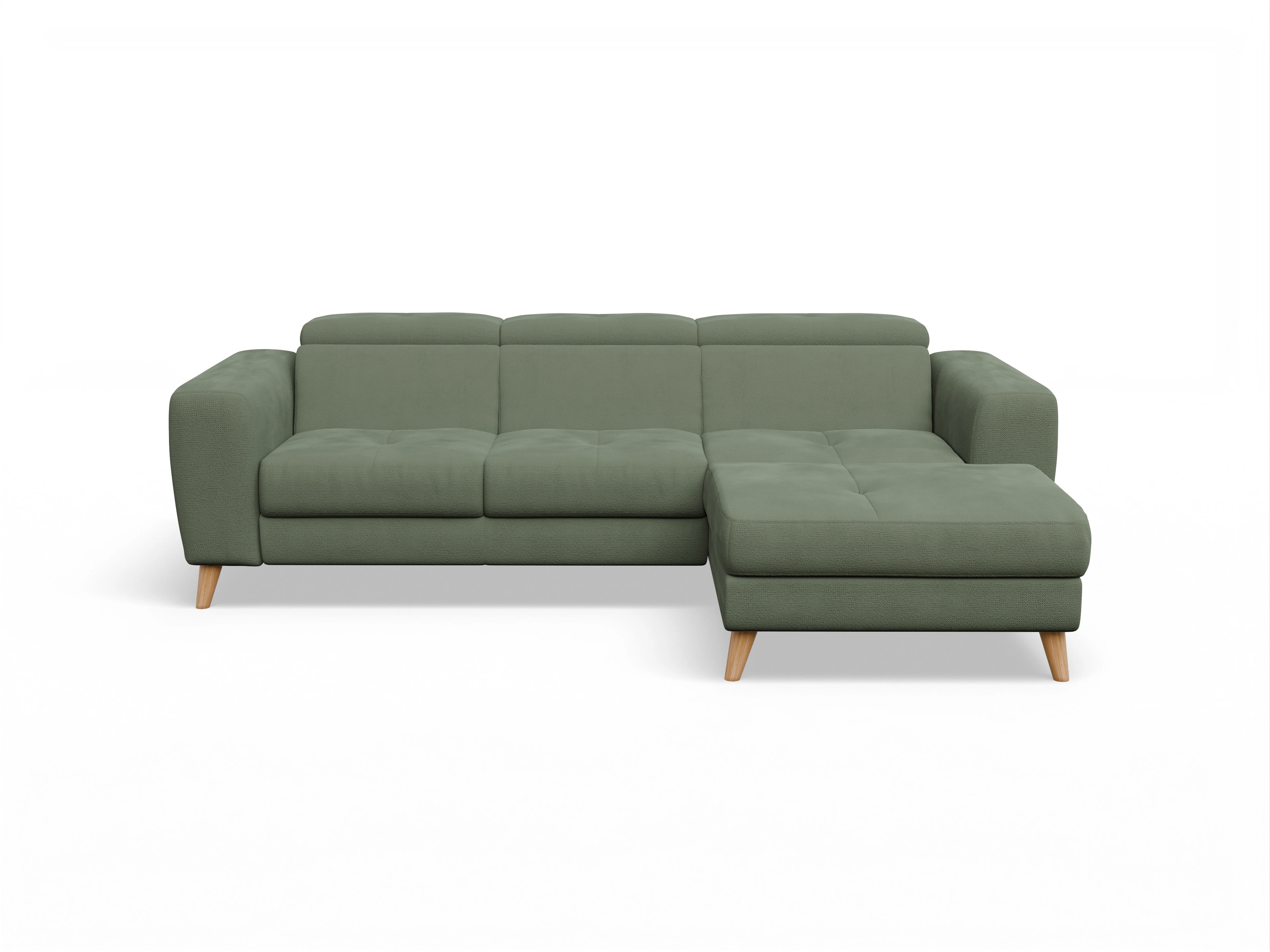 Ansicht des Produktes Capua Ecksofa rechts Abschluss offen in Stoff Grün