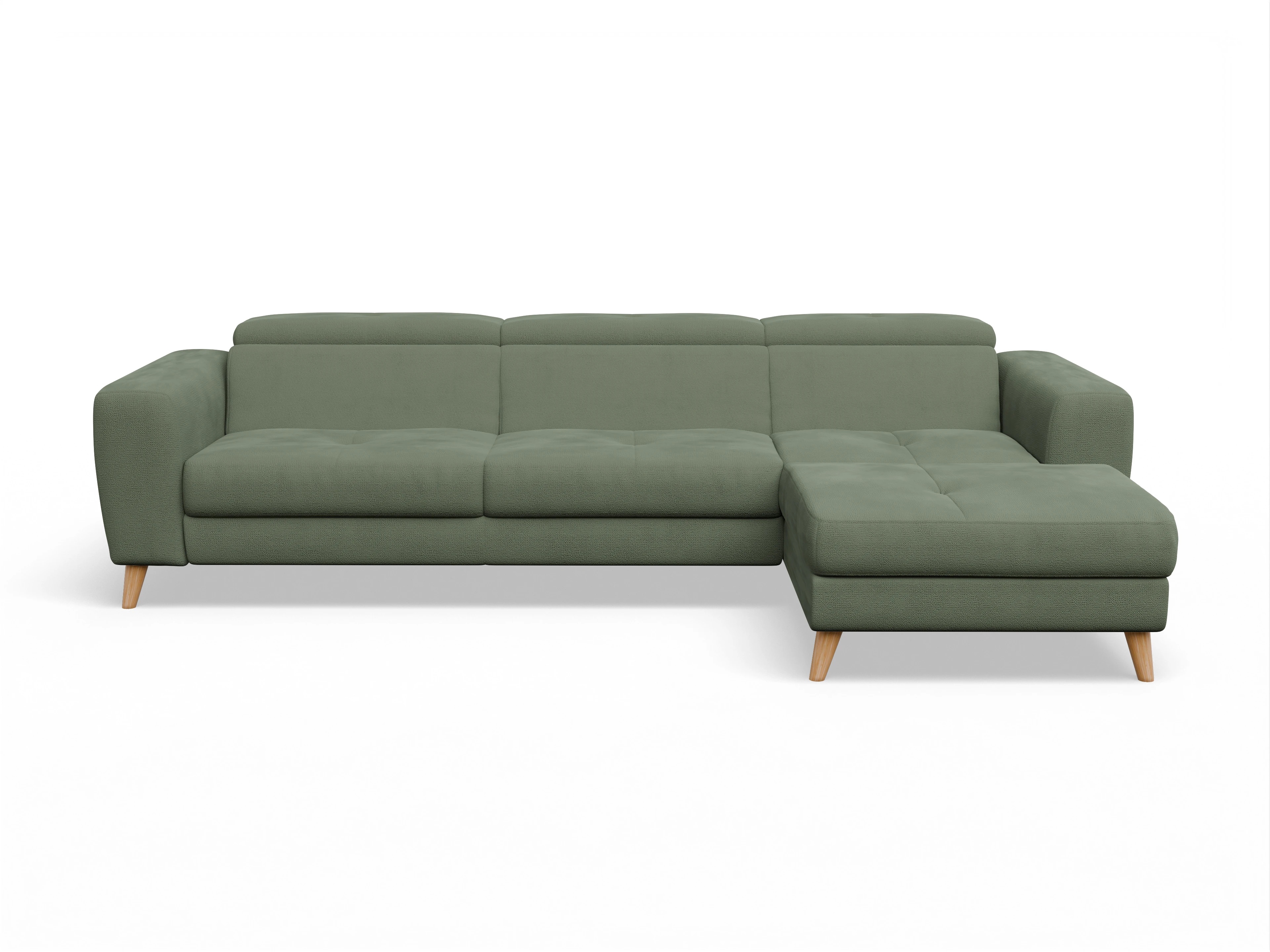 Ansicht des Produktes Capua Ecksofa rechts Abschluss offen in Stoff Grün