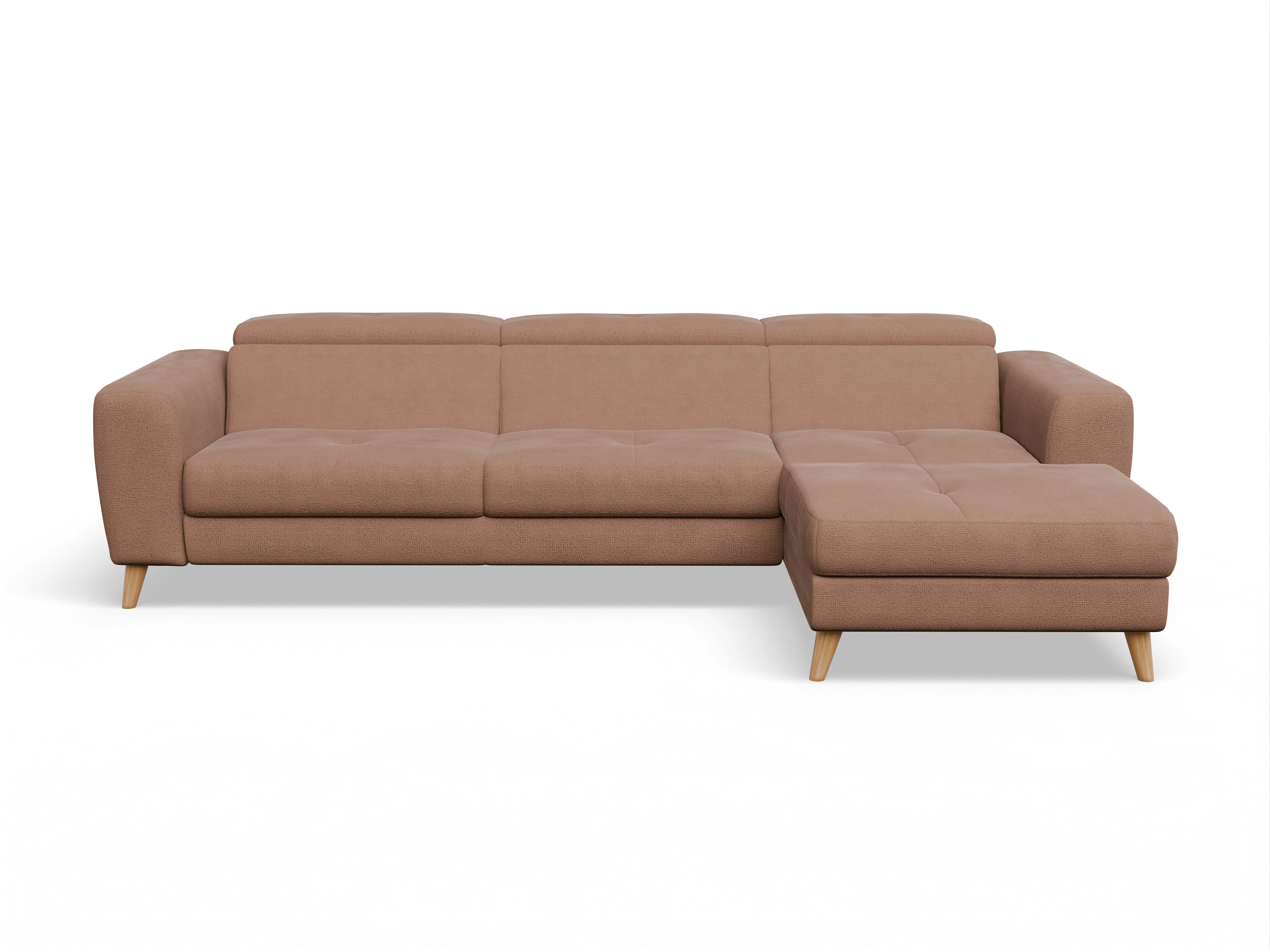 Ansicht des Produktes Capua Ecksofa rechts Abschluss offen in Stoff Orange