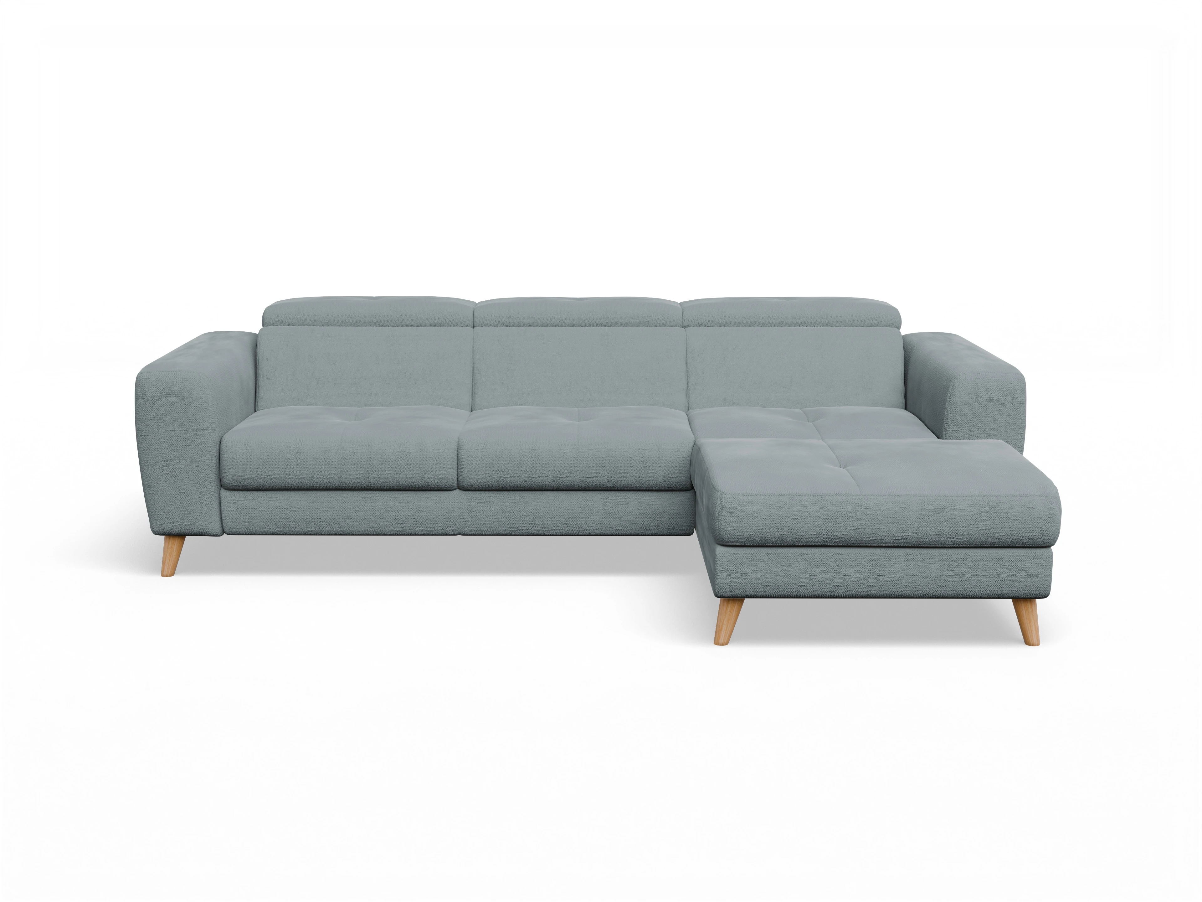 Ansicht des Produktes Capua Ecksofa rechts Abschluss offen in Stoff Blau