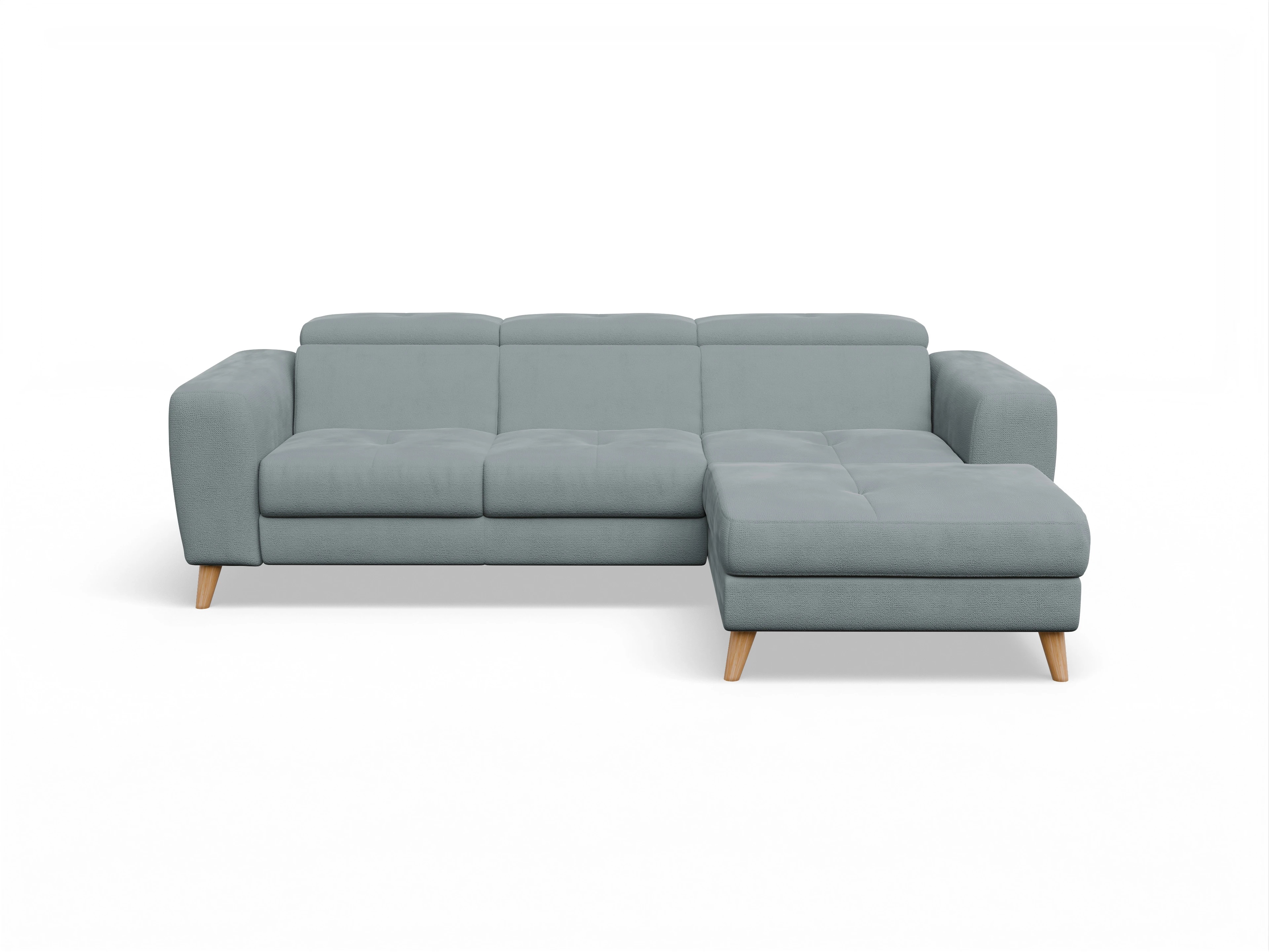 Ansicht des Produktes Capua Ecksofa rechts Abschluss offen in Stoff Blau