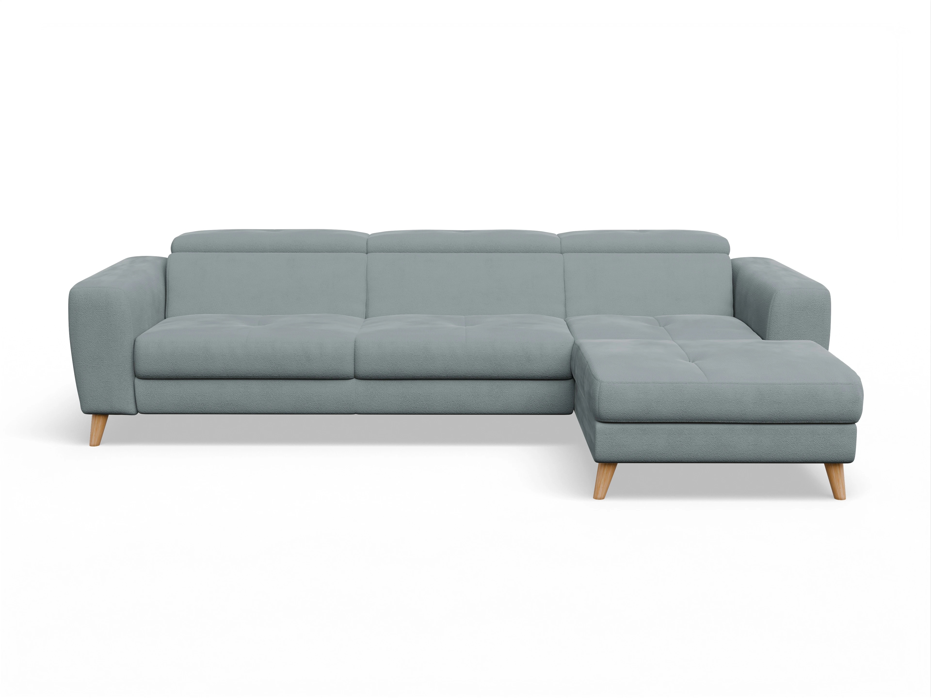 Ansicht des Produktes Capua Ecksofa rechts Abschluss offen in Stoff Blau