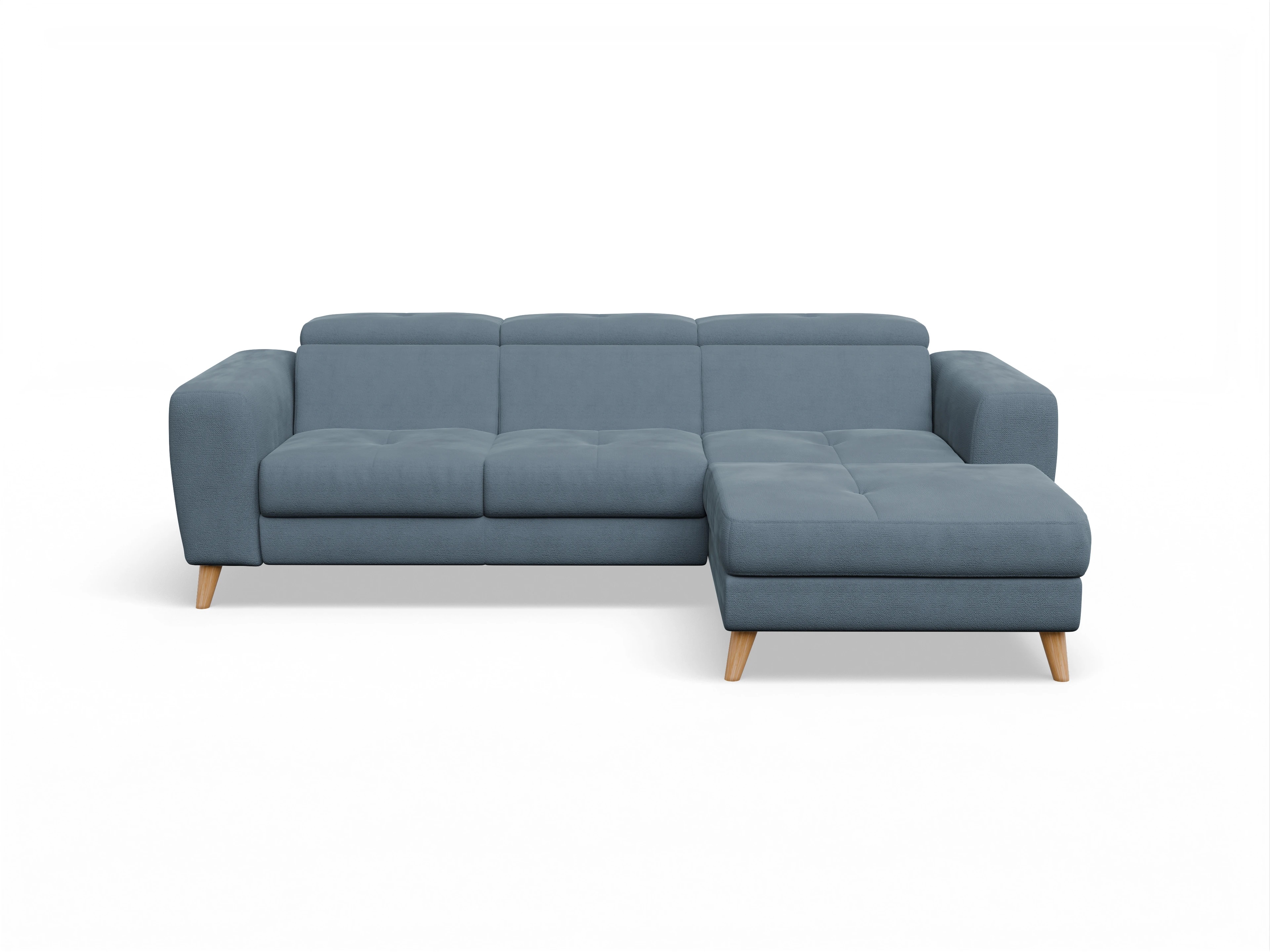 Ansicht des Produktes Capua Ecksofa rechts Abschluss offen in Stoff Blau