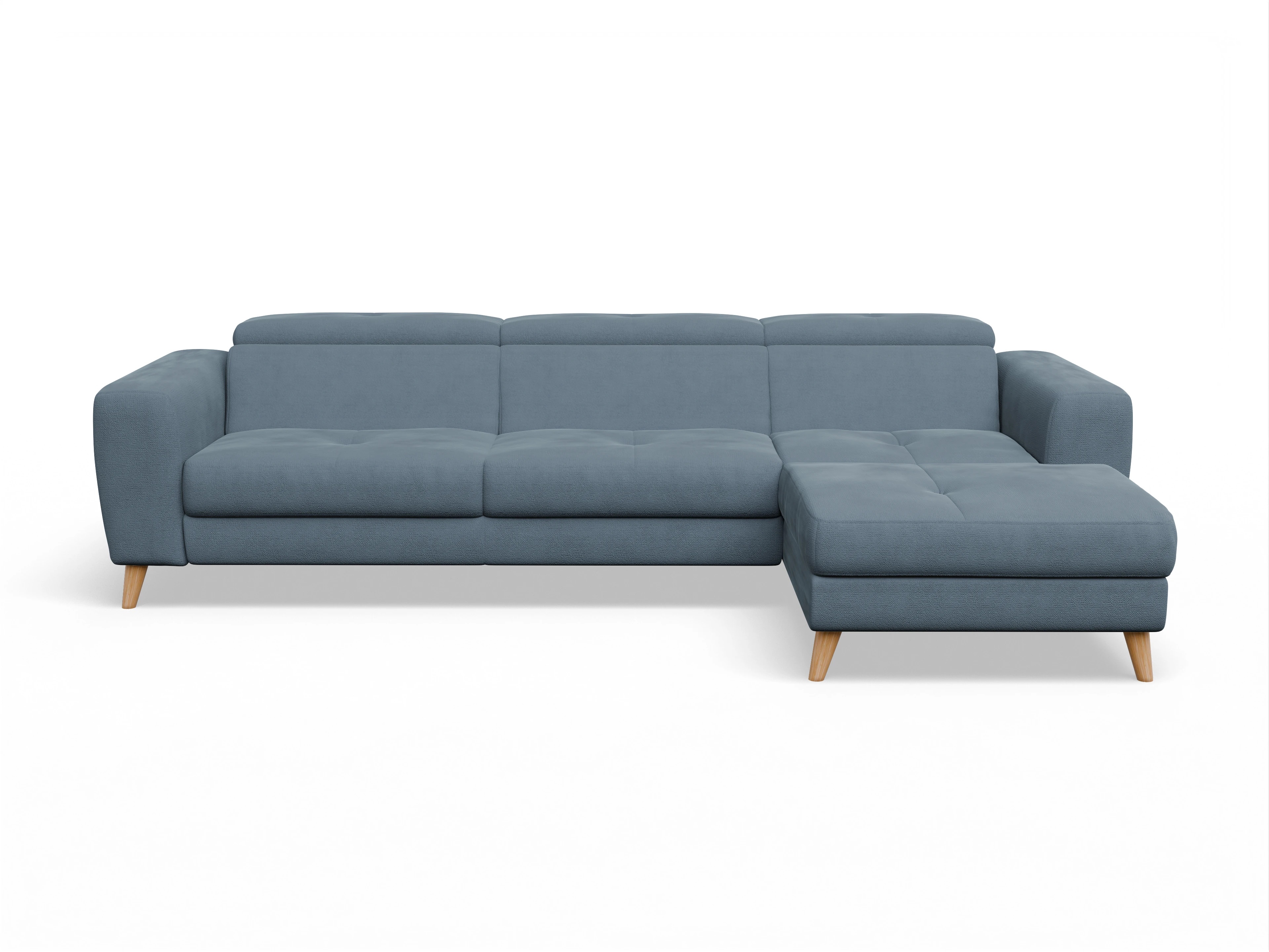 Ansicht des Produktes Capua Ecksofa rechts Abschluss offen in Stoff Blau