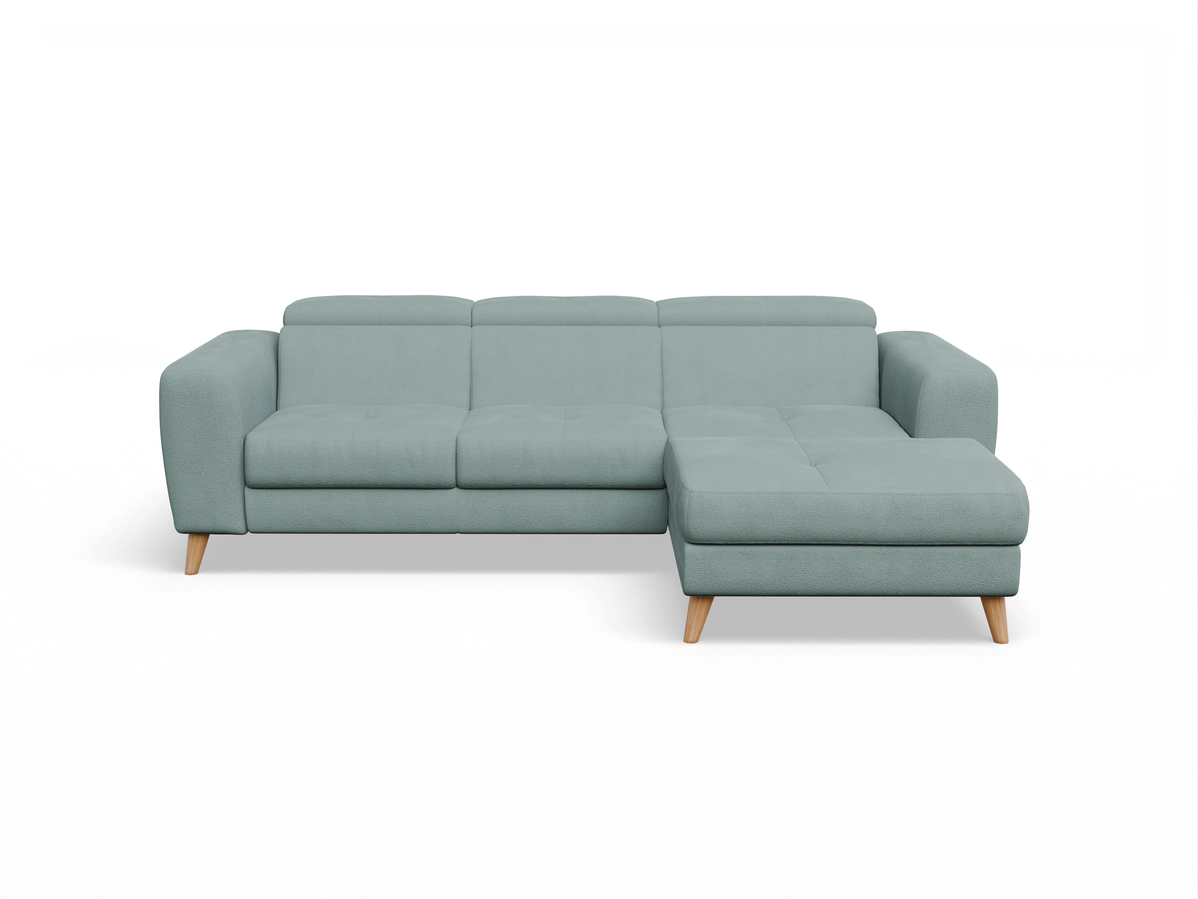 Ansicht des Produktes Capua Ecksofa rechts Abschluss offen in Stoff Blau