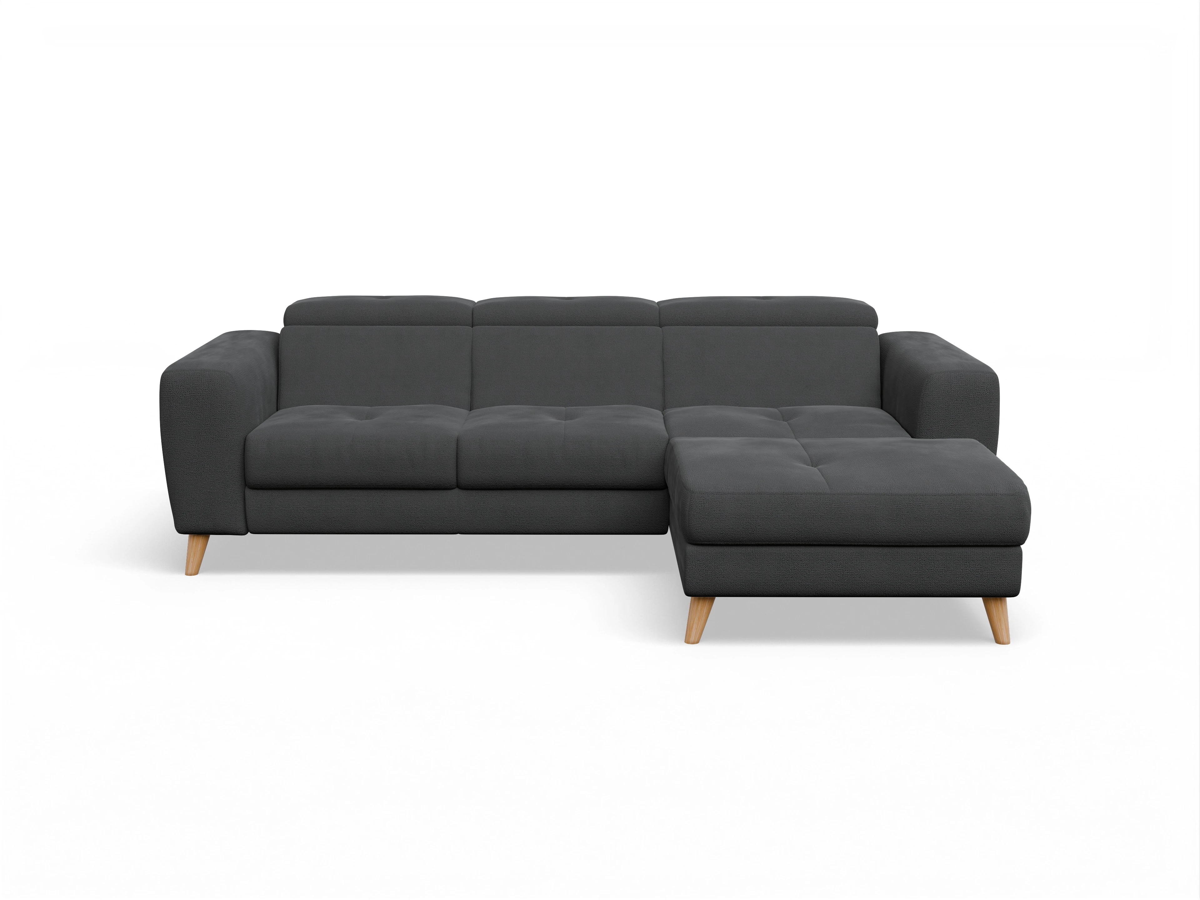 Ansicht des Produktes Capua Ecksofa rechts Abschluss offen in Stoff Schwarz