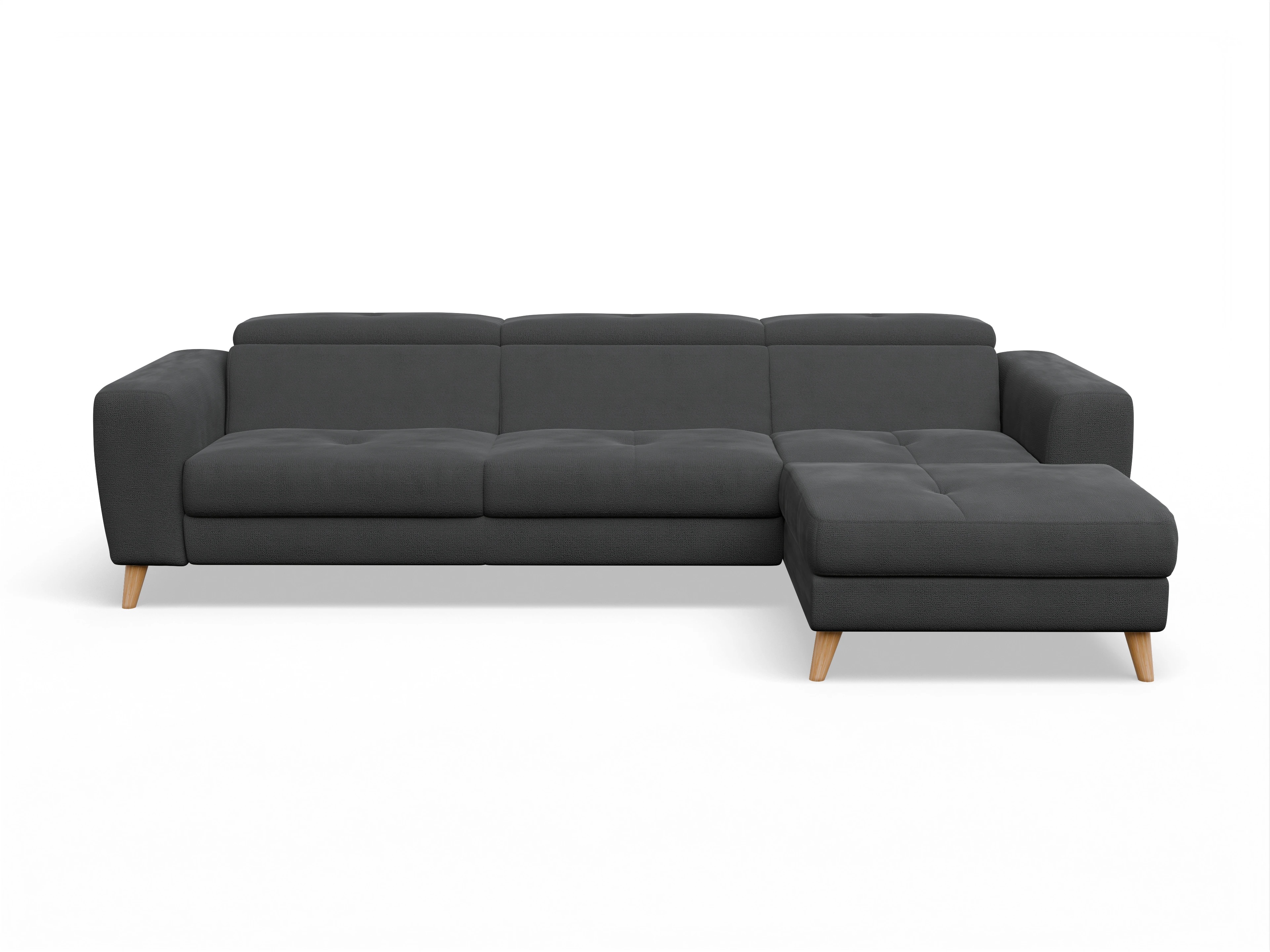 Ansicht des Produktes Capua Ecksofa rechts Abschluss offen in Stoff Schwarz