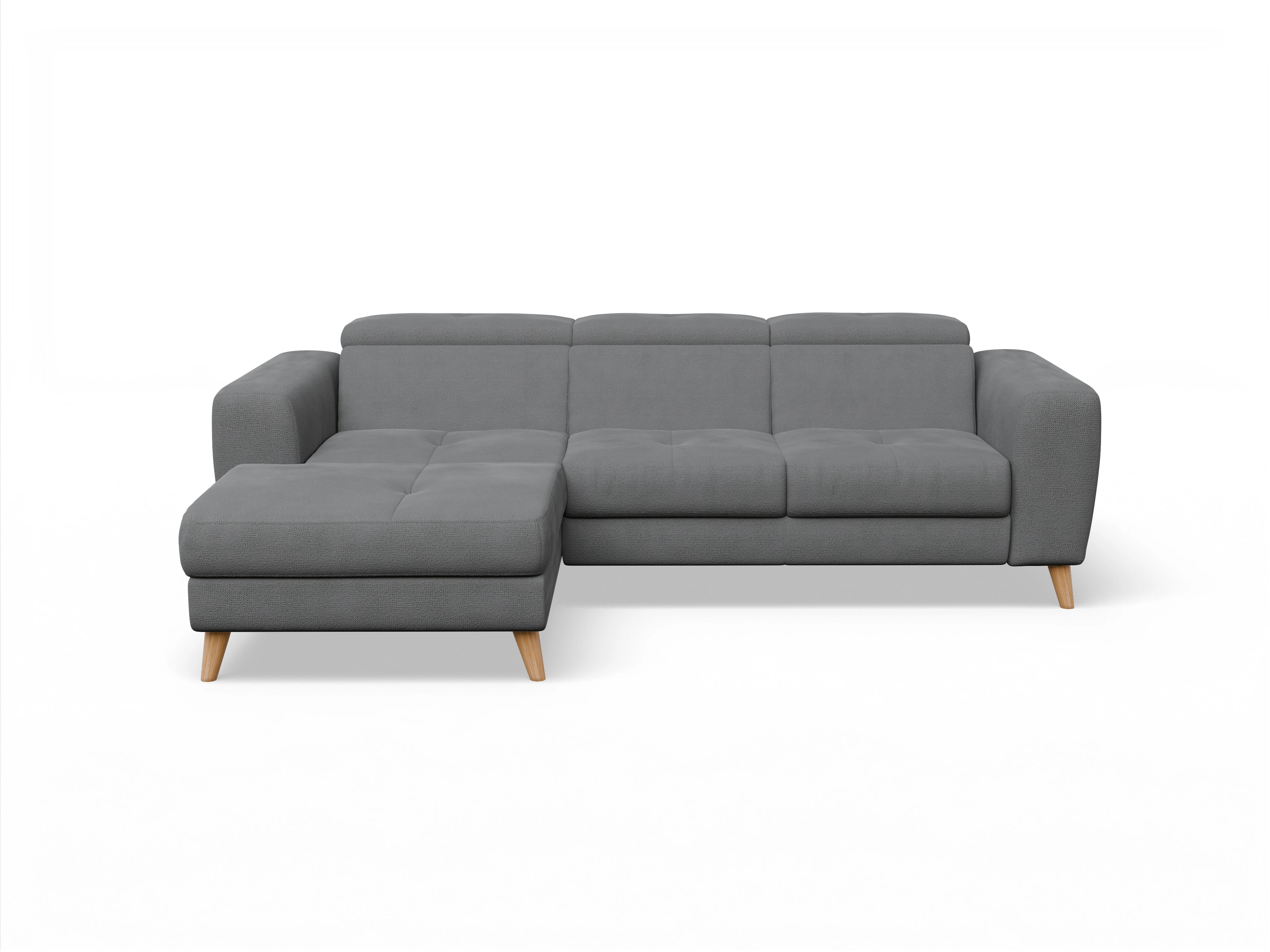 Ansicht des Produktes Capua Ecksofa links Abschluss offen in Stoff Grau