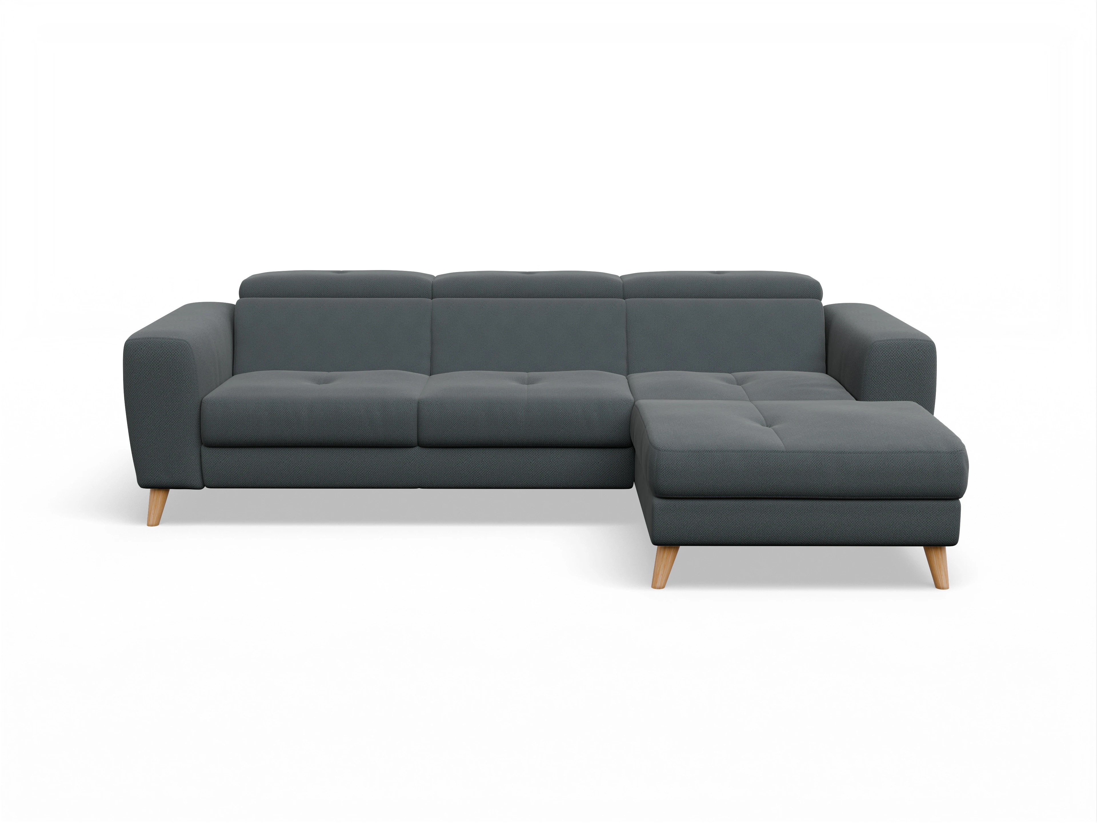 Ansicht des Produktes Capua Ecksofa rechts Abschluss offen in Stoff Grau