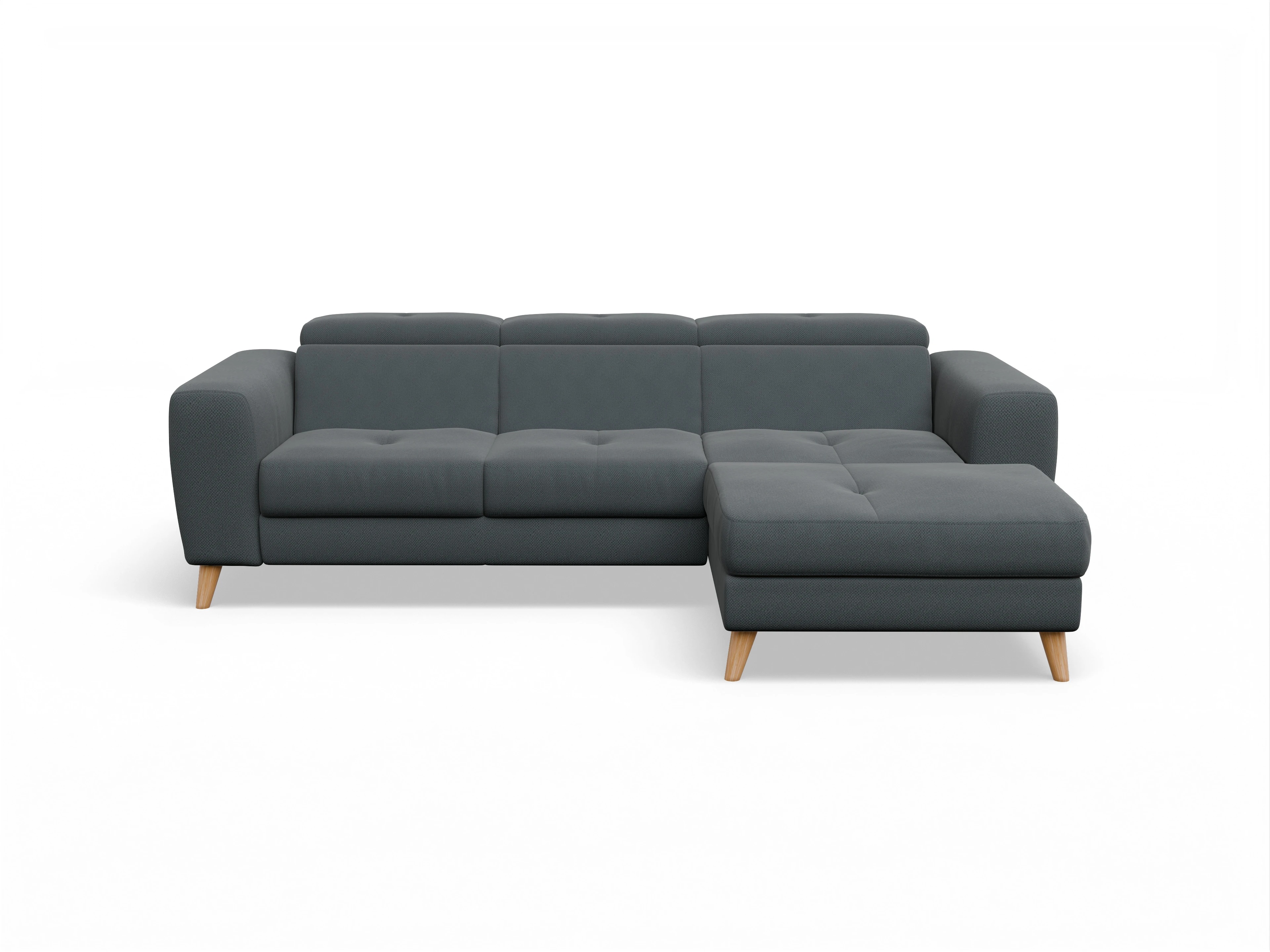 Ansicht des Produktes Capua Ecksofa rechts Abschluss offen in Stoff Grau