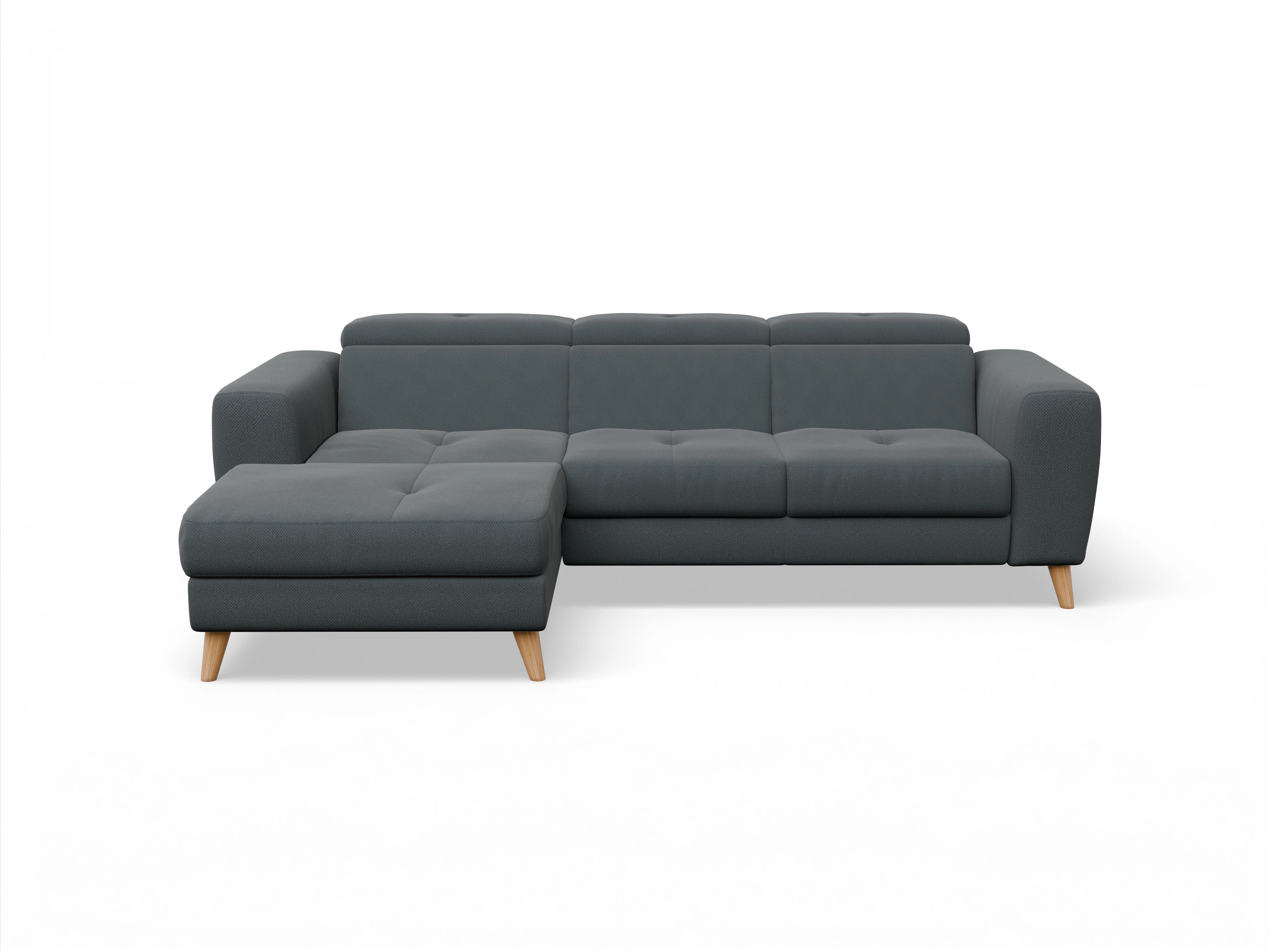 Ansicht des Produktes Capua Ecksofa links Abschluss offen in Stoff Grau