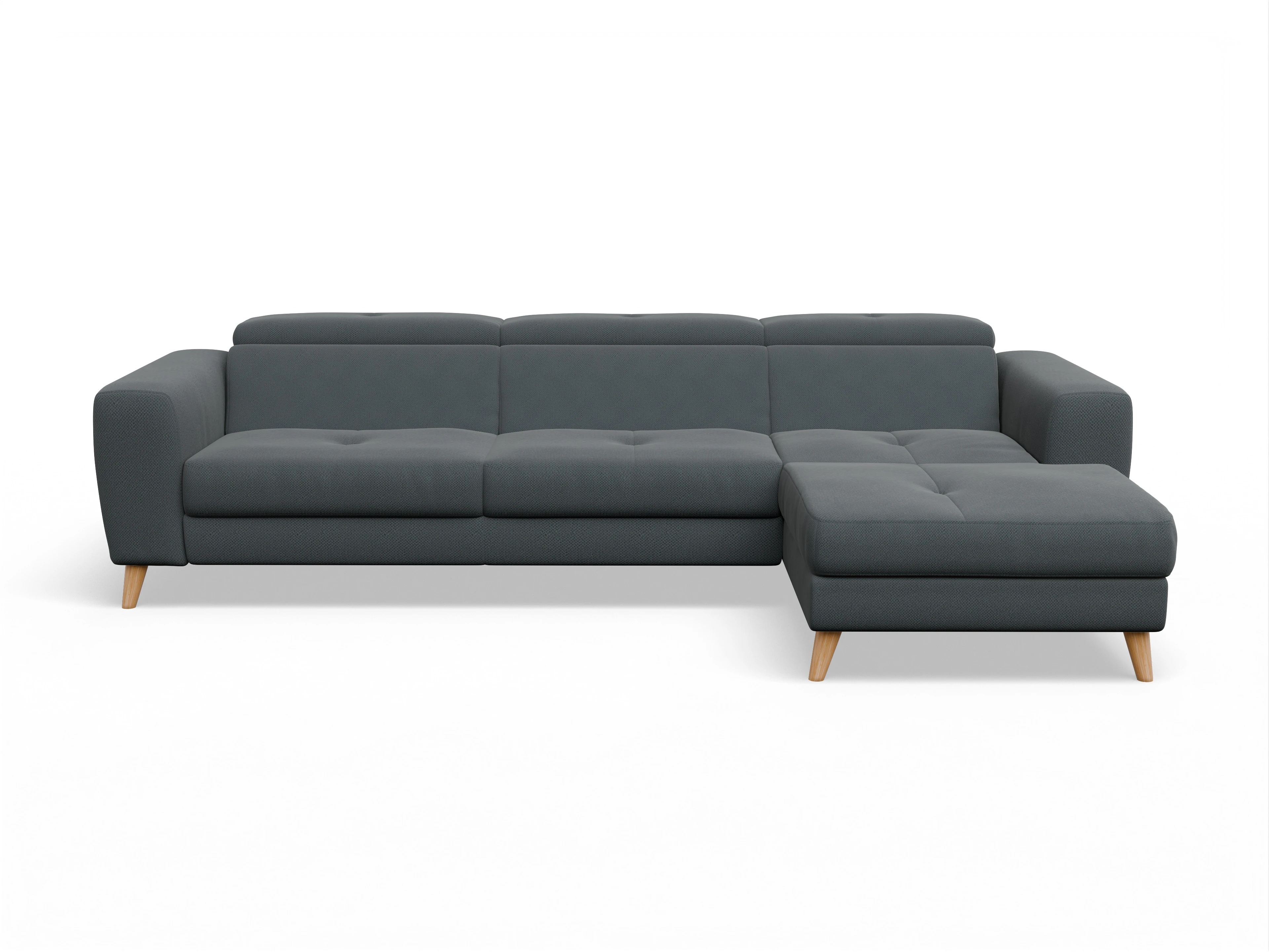 Ansicht des Produktes Capua Ecksofa rechts Abschluss offen in Stoff Grau