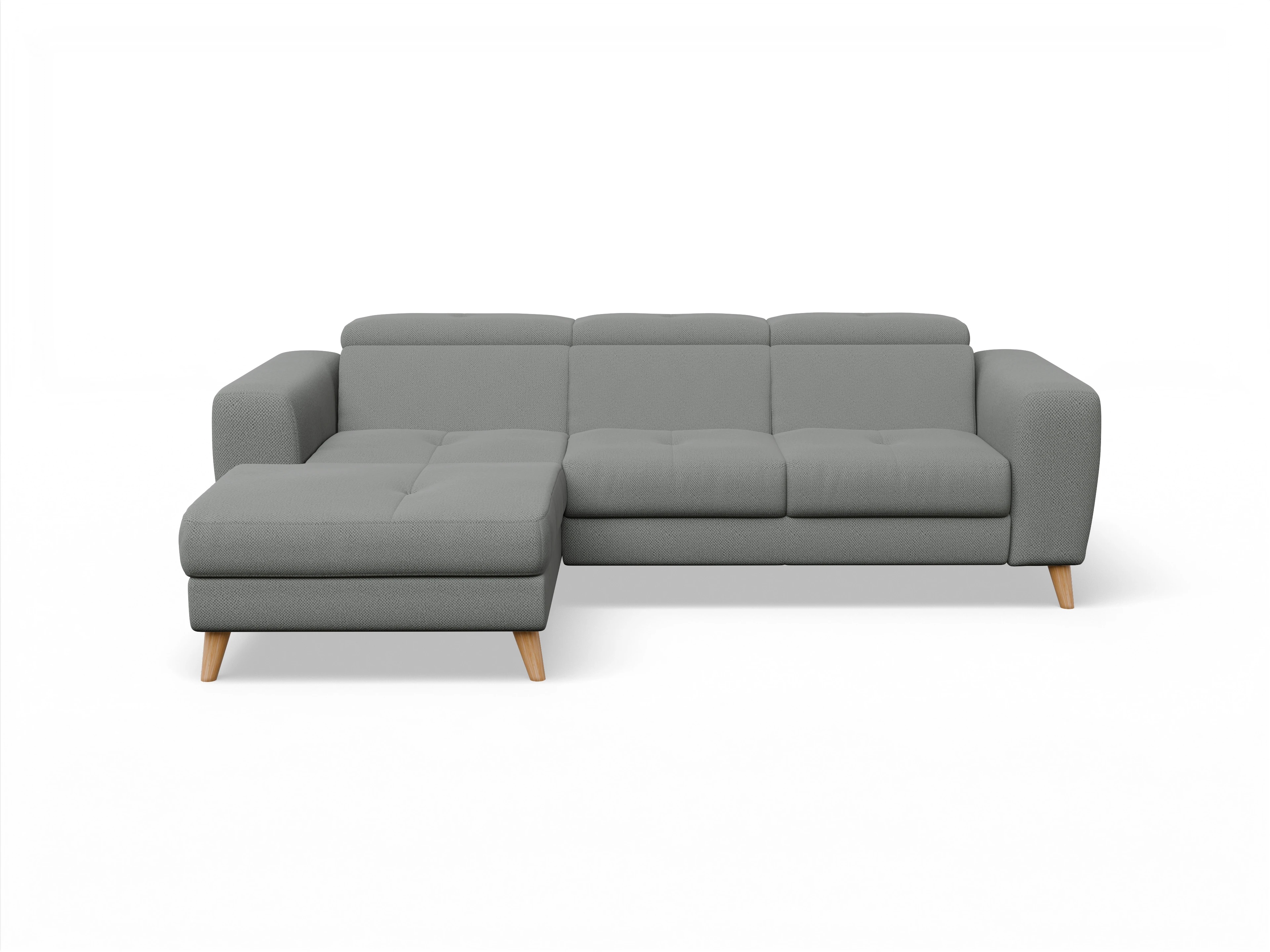 Ansicht des Produktes Capua Ecksofa links Abschluss offen in Stoff Grau