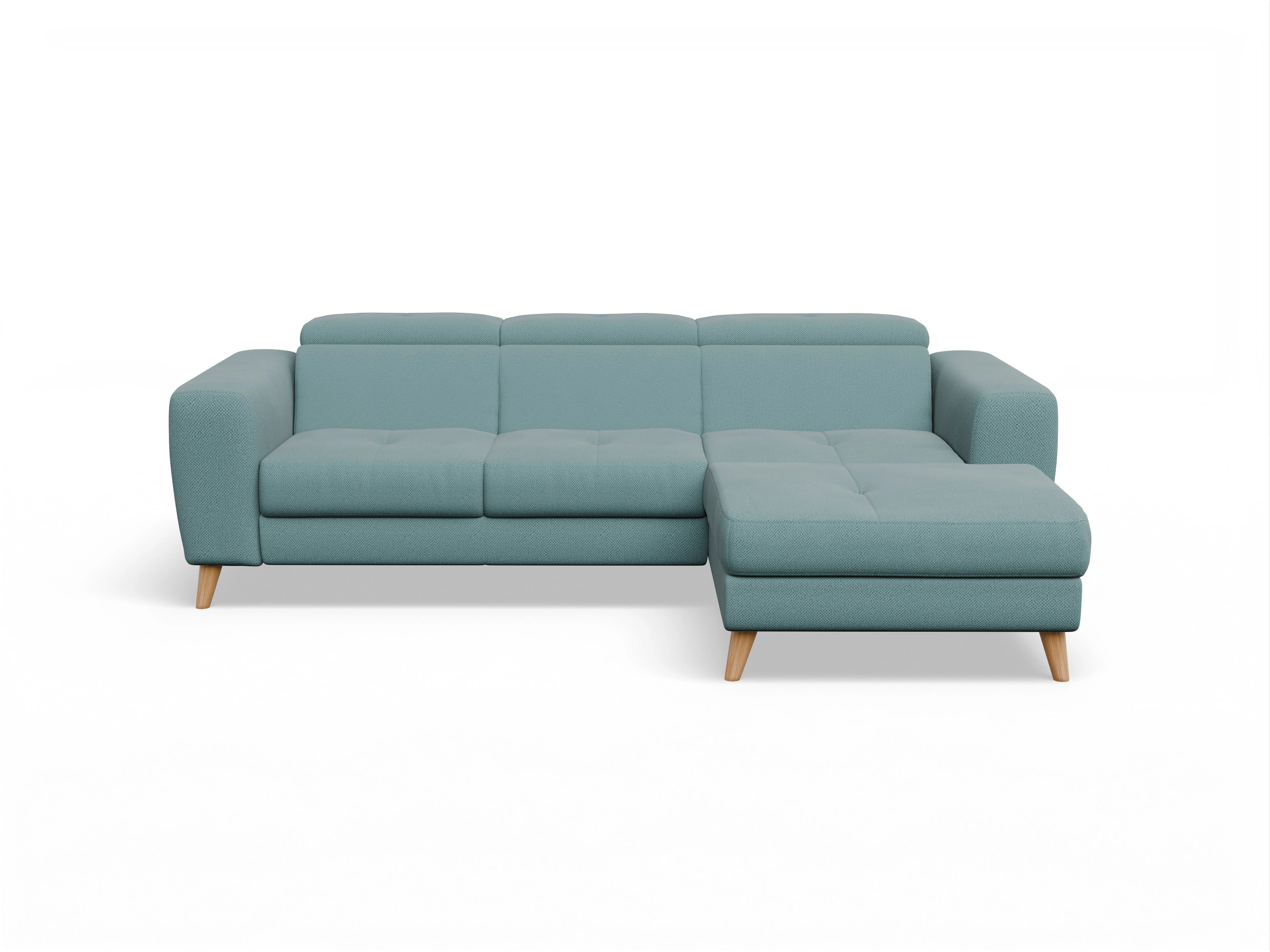 Ansicht des Produktes Capua Ecksofa rechts Abschluss offen in Stoff Blau