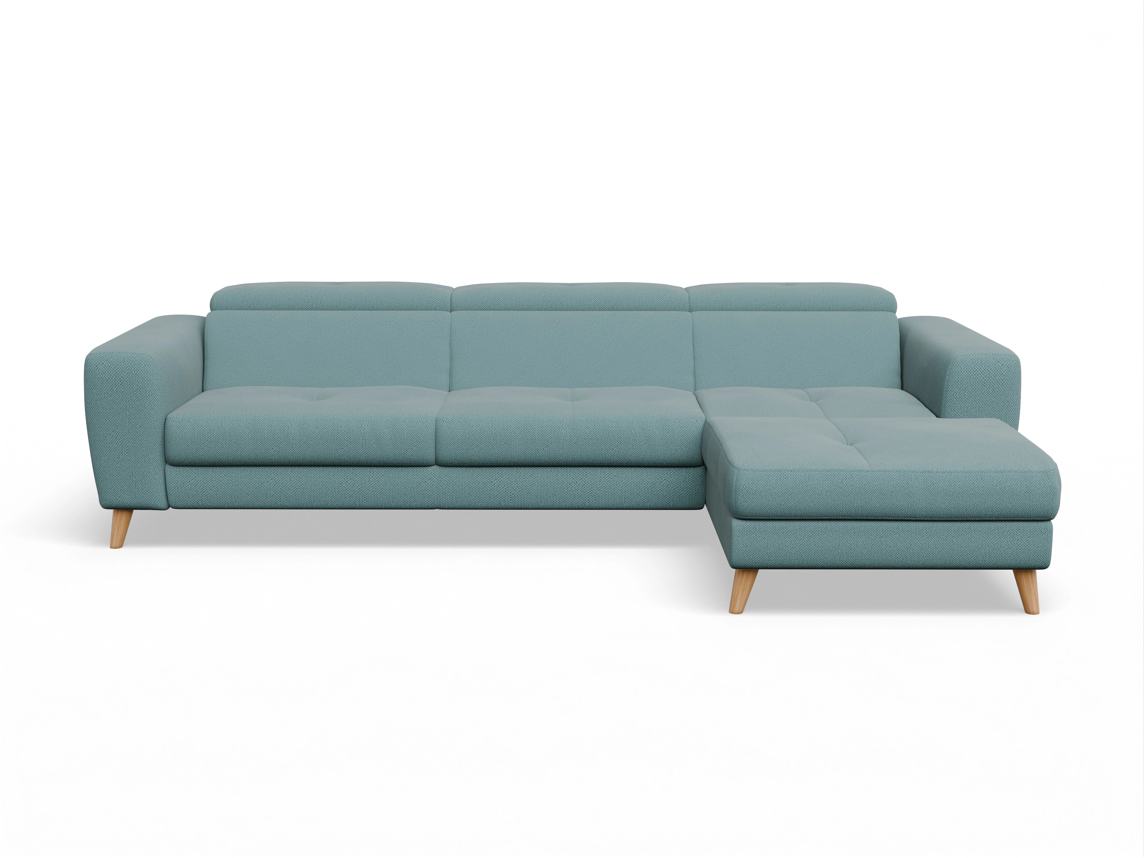 Ansicht des Produktes Capua Ecksofa rechts Abschluss offen in Stoff Blau