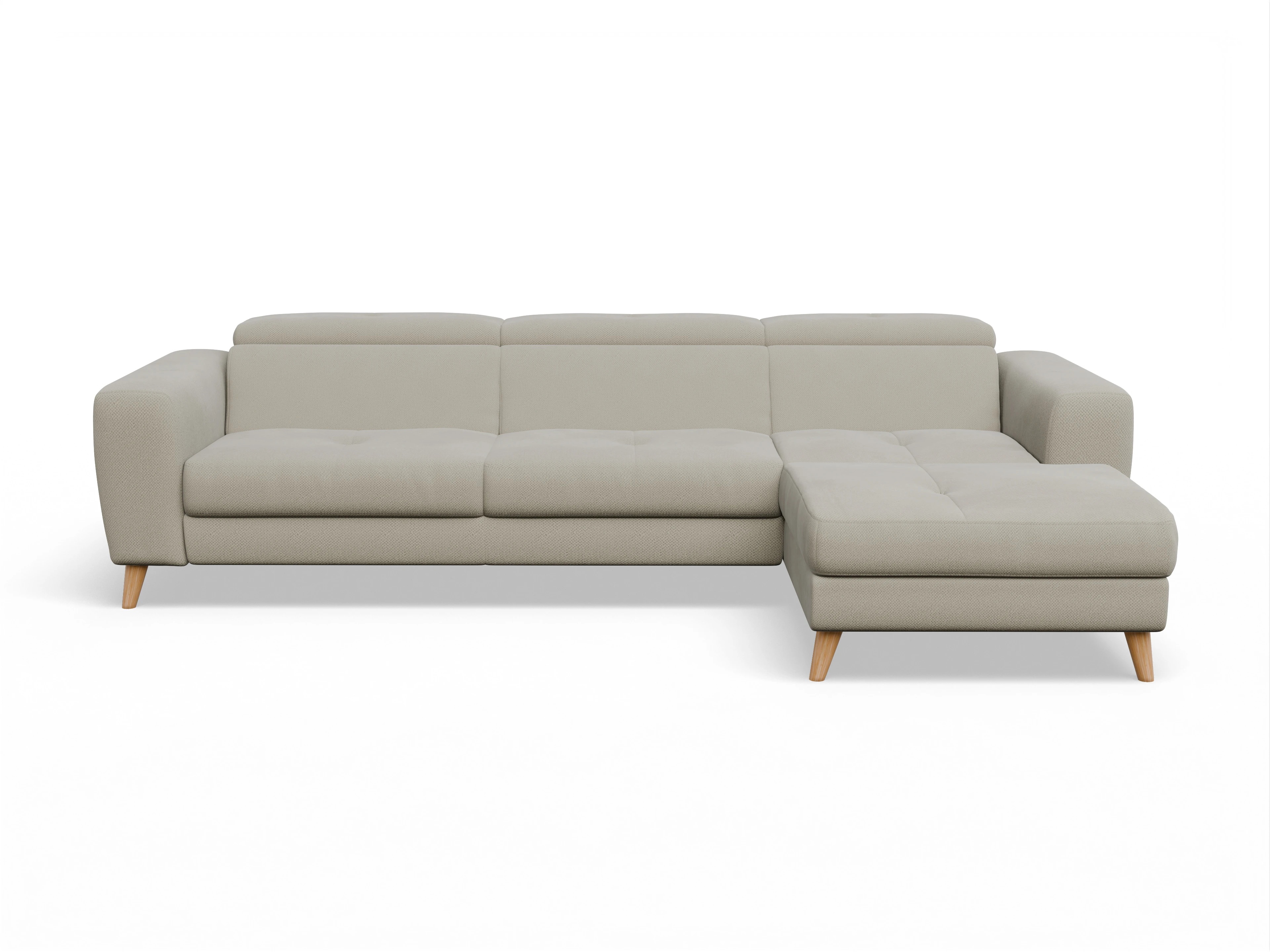 Ansicht des Produktes Capua Ecksofa rechts Abschluss offen in Stoff Braun