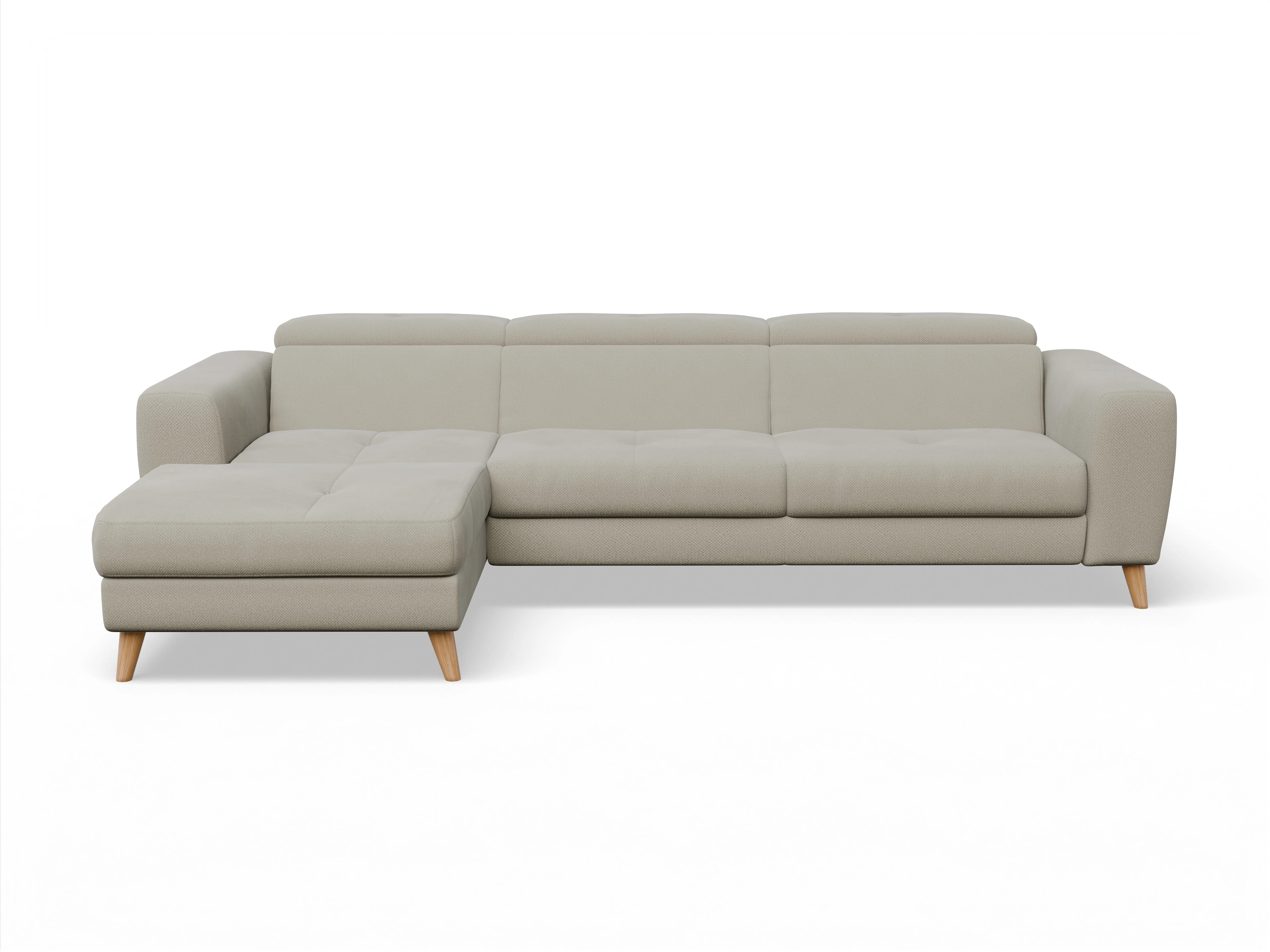 Ansicht des Produktes Capua Ecksofa links Abschluss offen in Stoff Braun