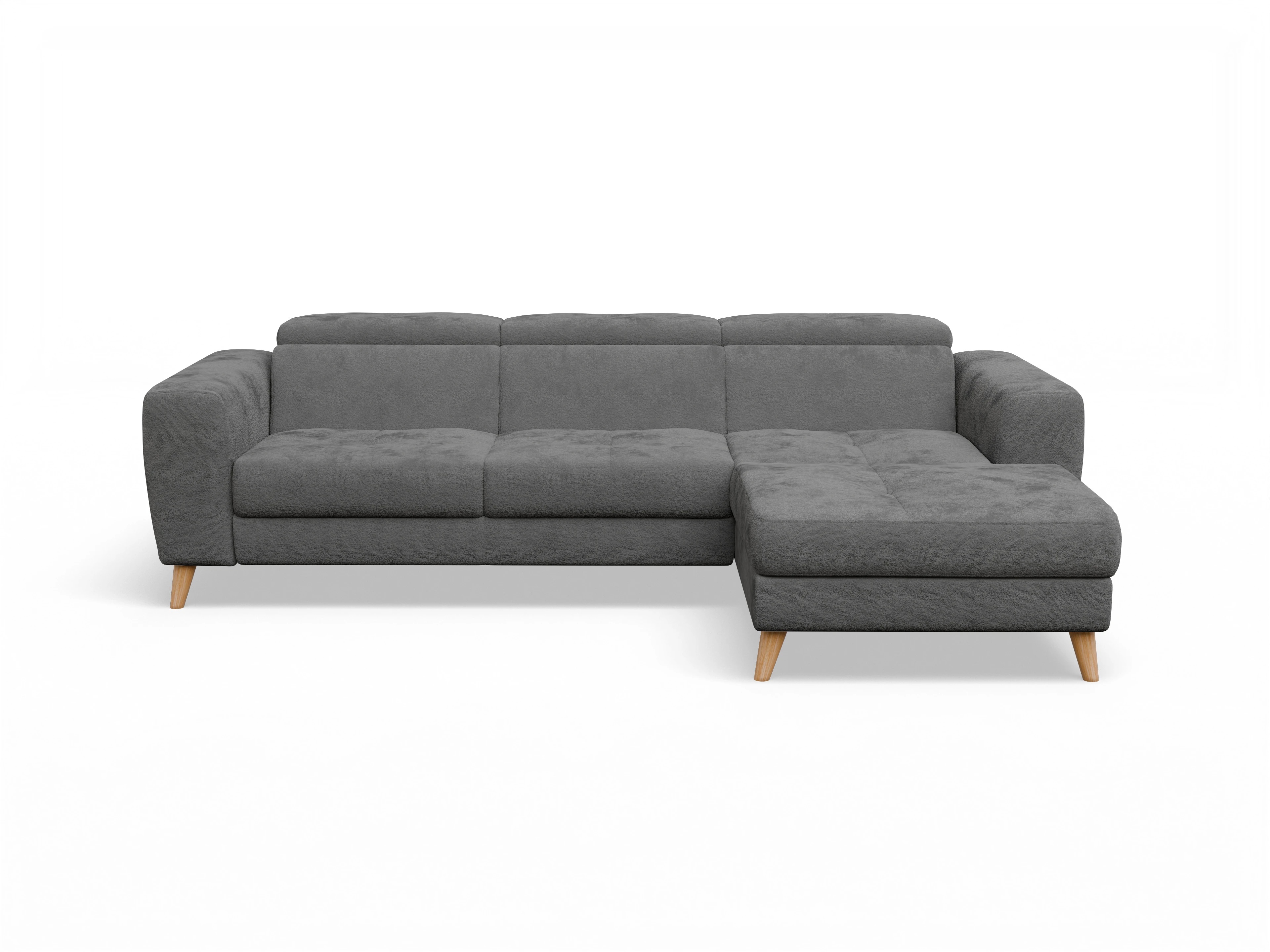 Ansicht des Produktes Capua Ecksofa rechts Abschluss offen in Stoff Grau