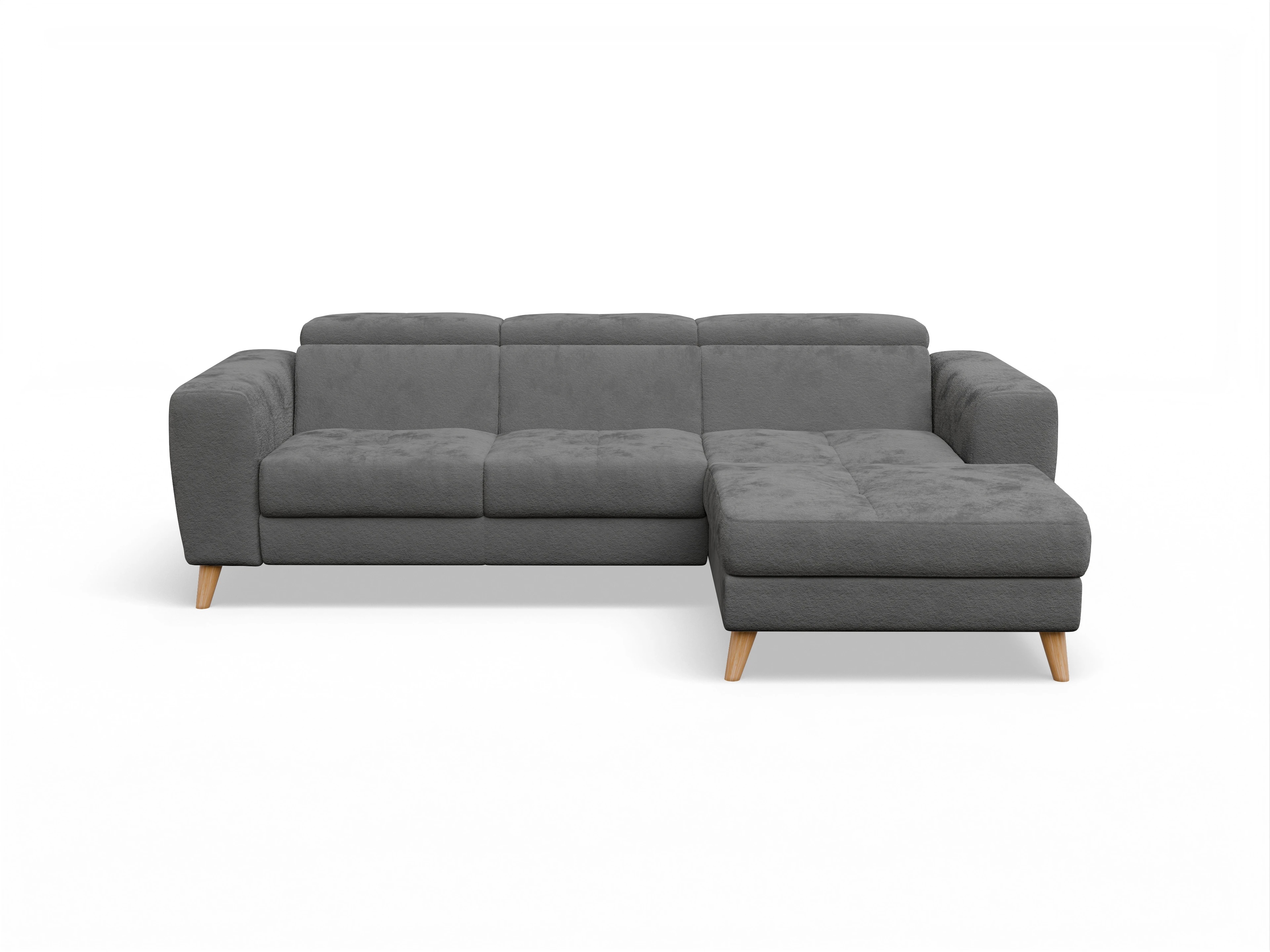 Ansicht des Produktes Capua Ecksofa rechts Abschluss offen in Stoff Grau