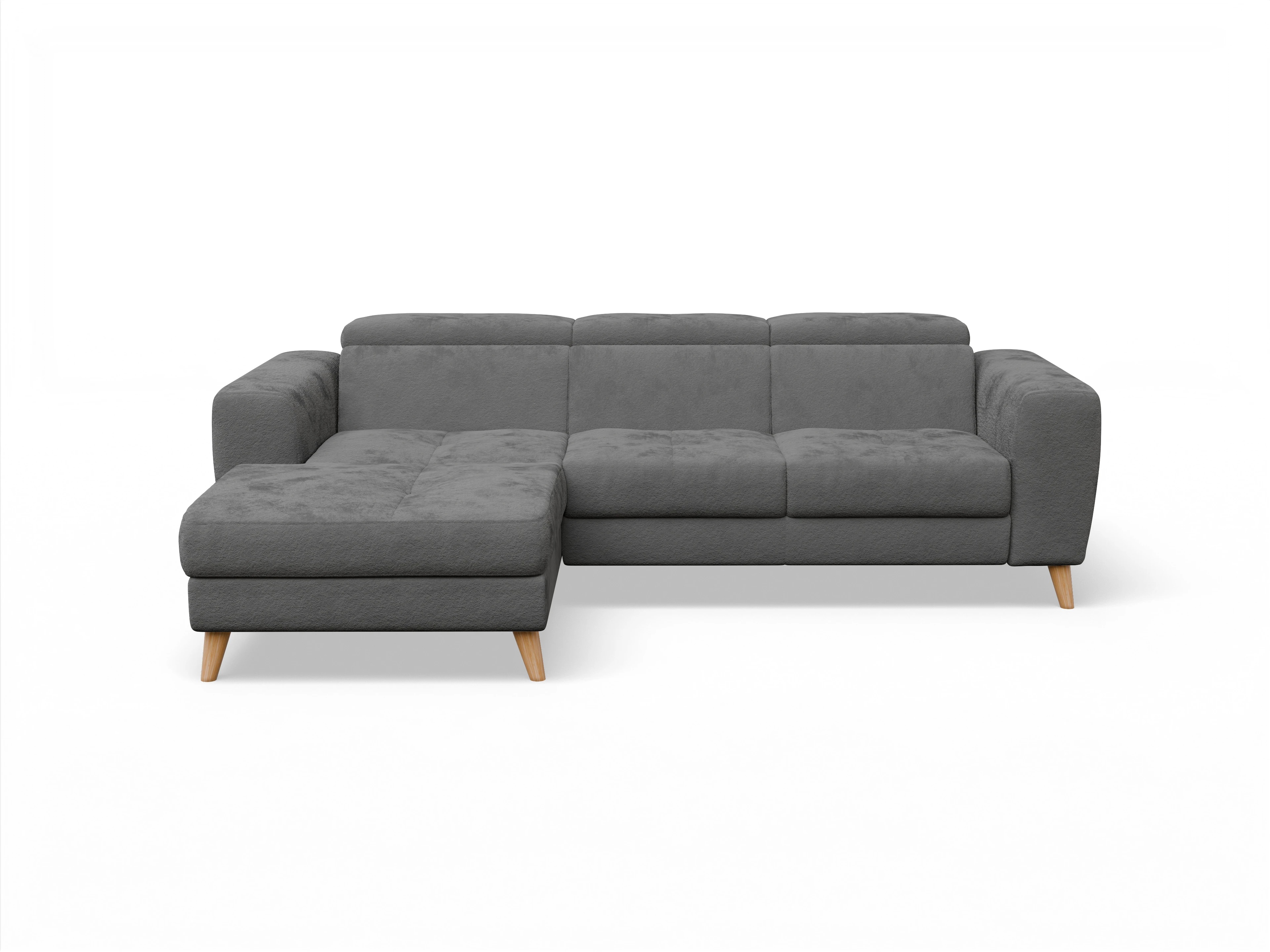 Ansicht des Produktes Capua Ecksofa links Abschluss offen in Stoff Grau