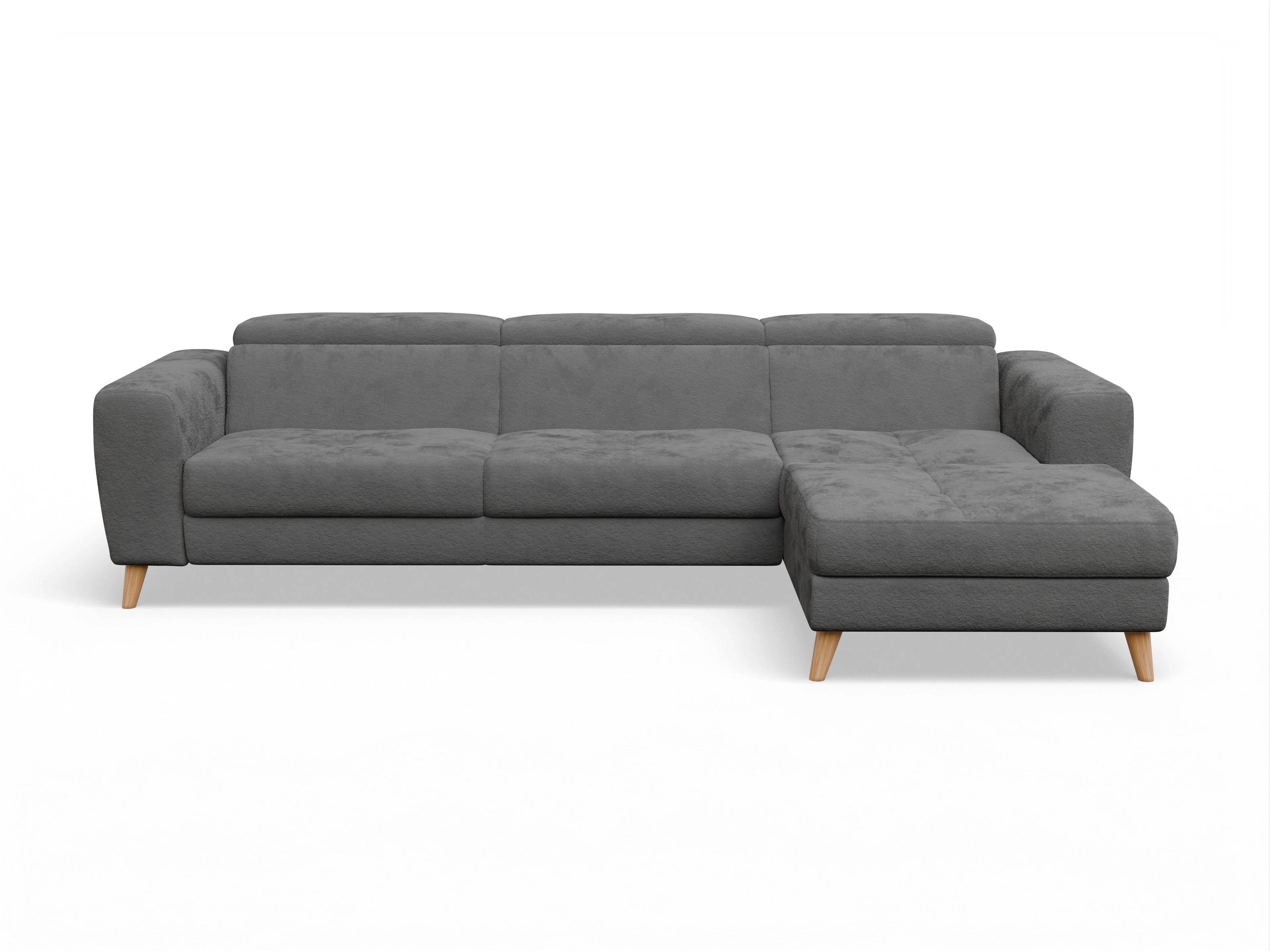 Ansicht des Produktes Capua Ecksofa rechts Abschluss offen in Stoff Grau