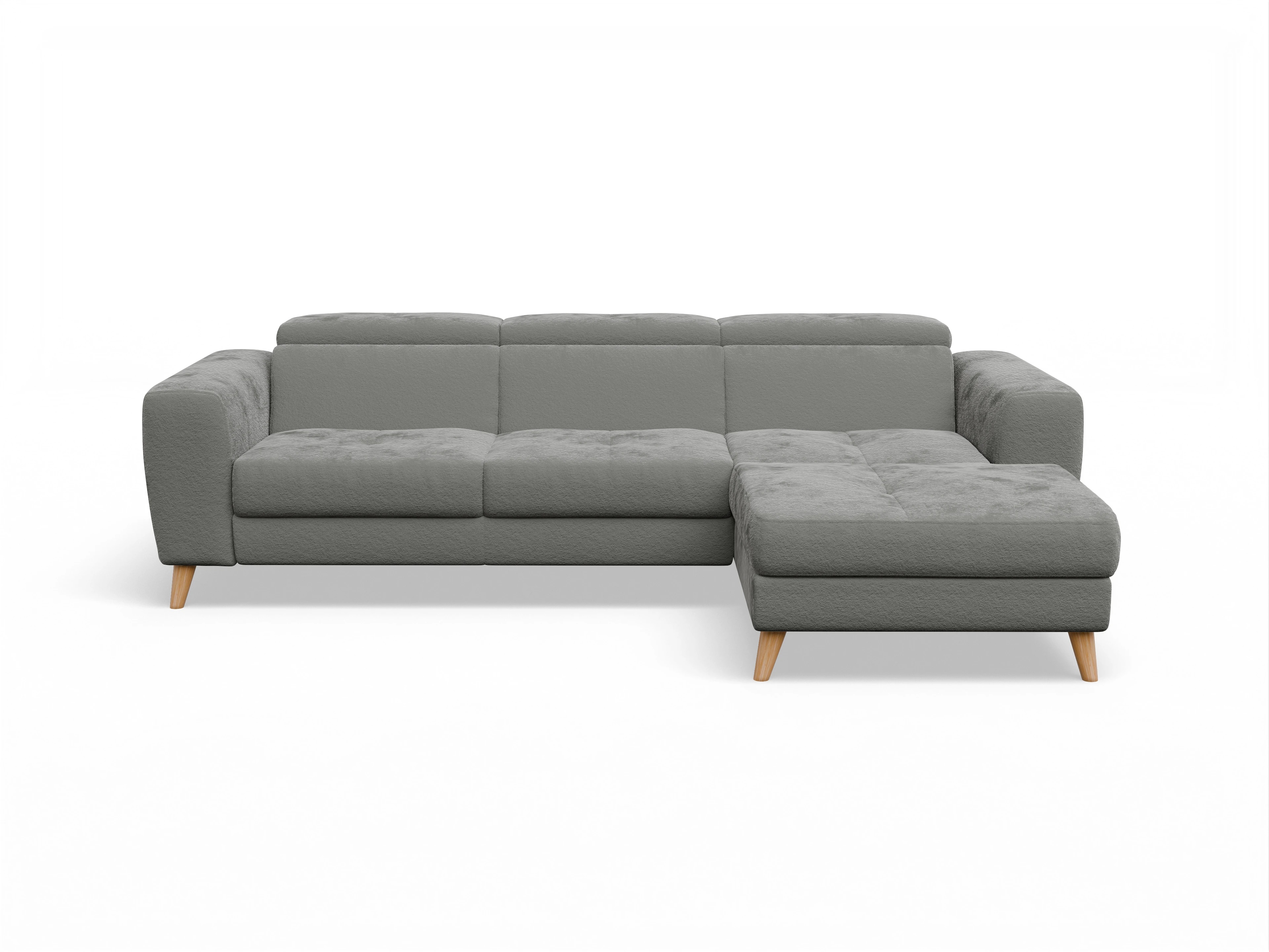 Ansicht des Produktes Capua Ecksofa rechts Abschluss offen in Stoff Grau