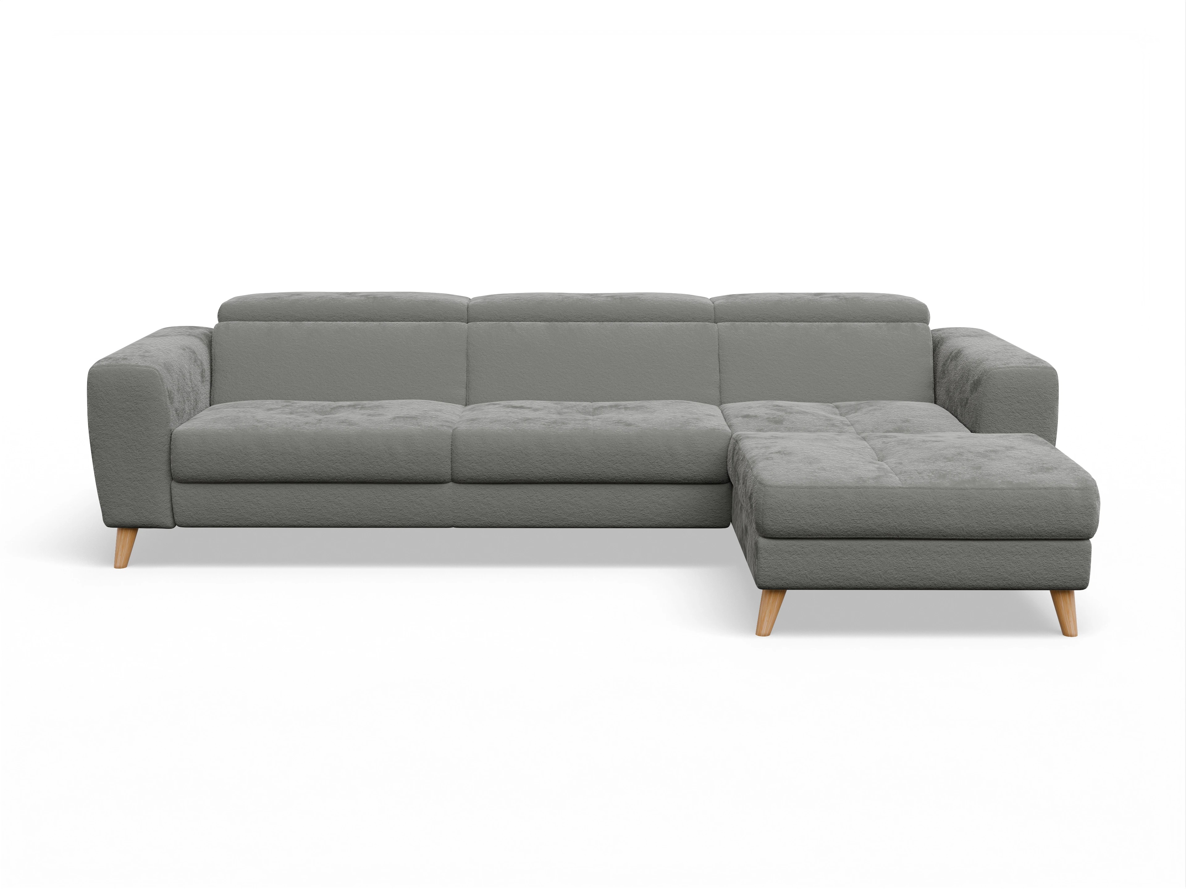 Ansicht des Produktes Capua Ecksofa rechts Abschluss offen in Stoff Grau