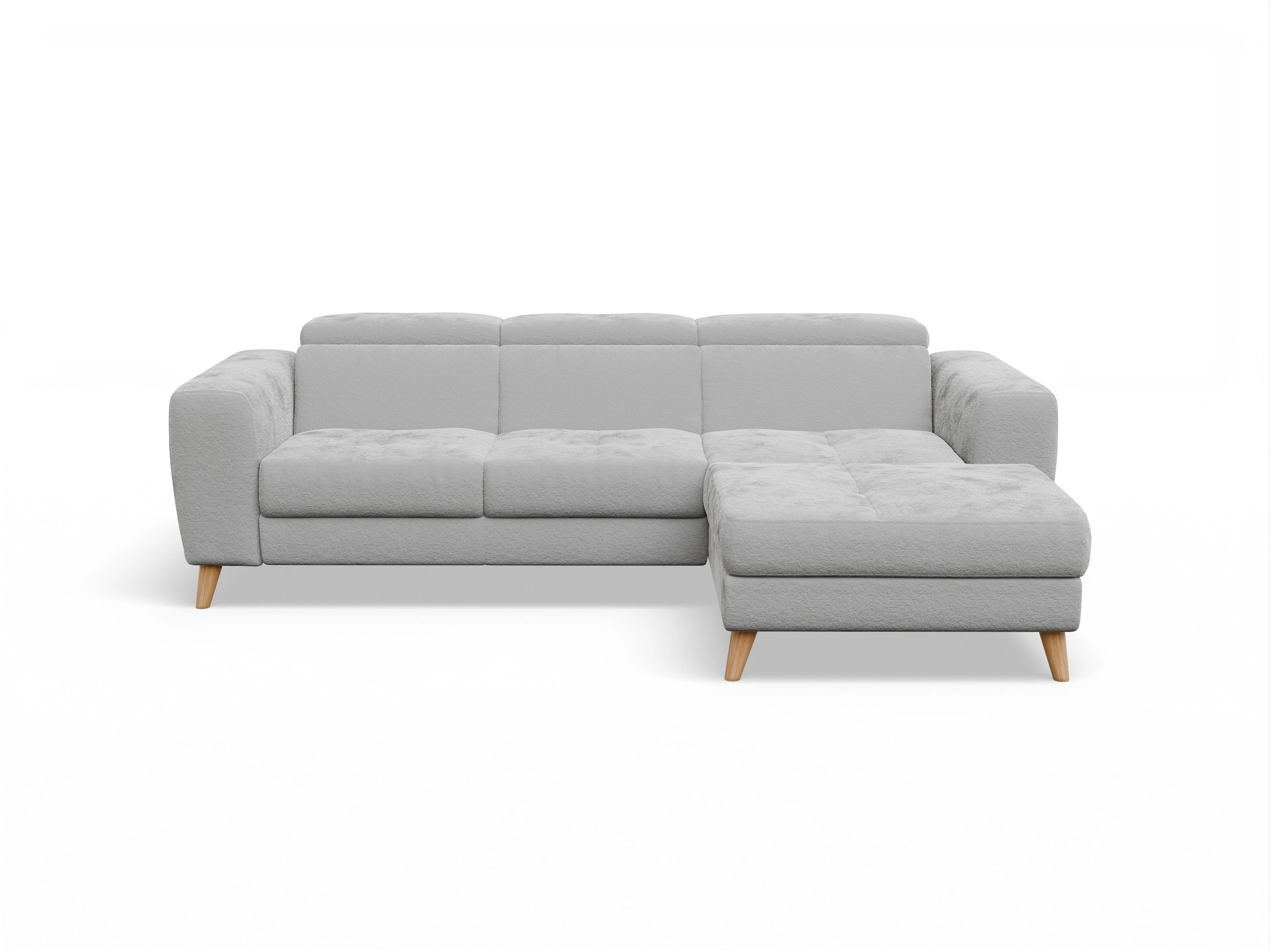 Ansicht des Produktes Capua Ecksofa rechts Abschluss offen in Stoff Grau