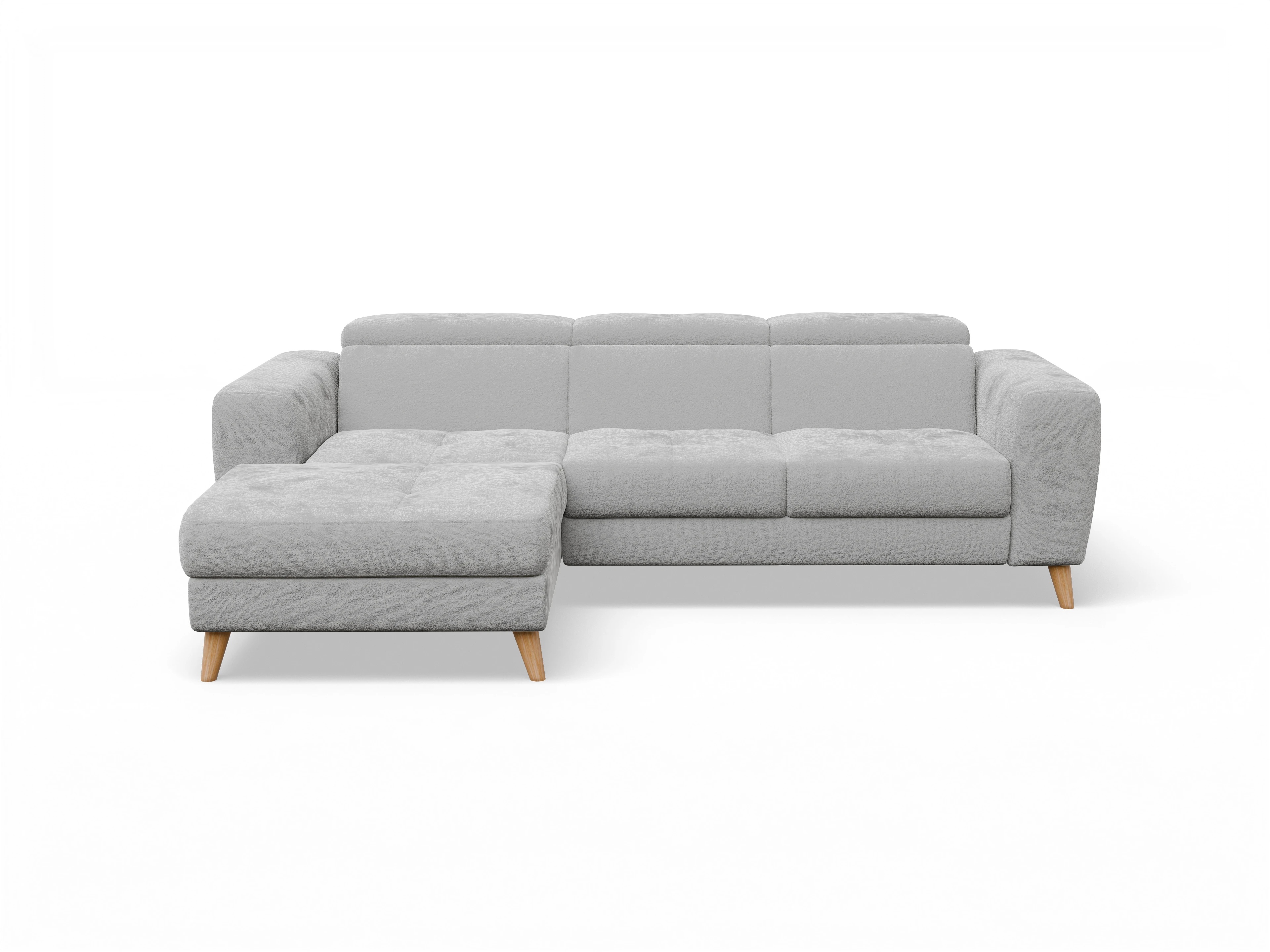 Ansicht des Produktes Capua Ecksofa links Abschluss offen in Stoff Grau