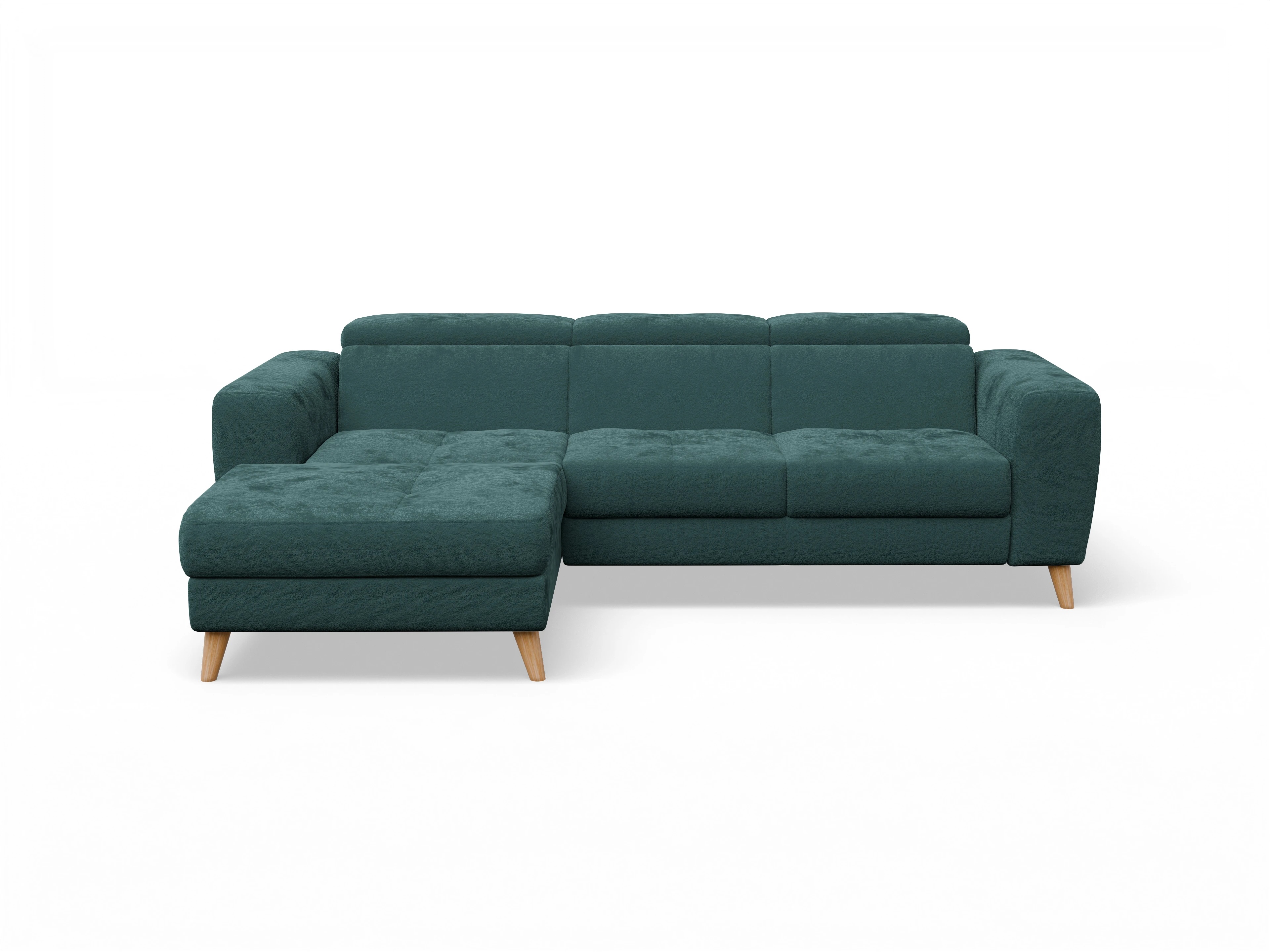 Ansicht des Produktes Capua Ecksofa links Abschluss offen in Stoff Blau