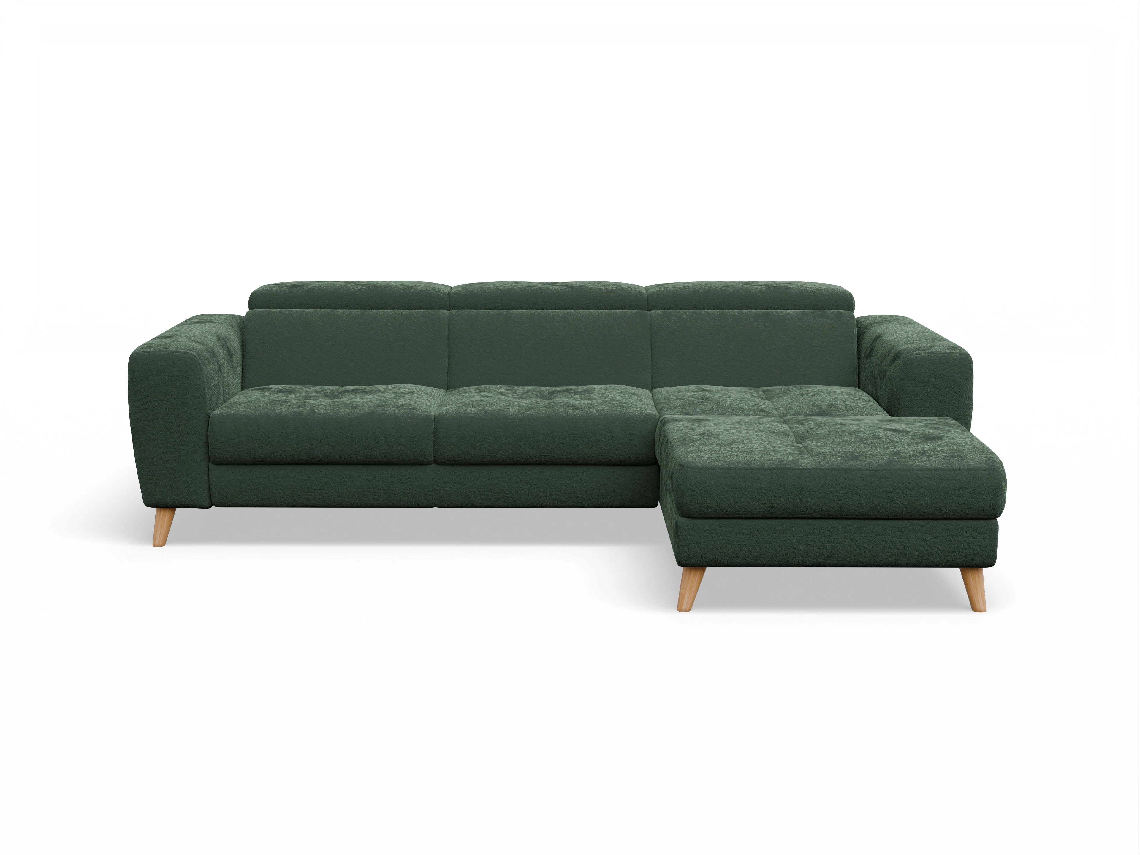 Ansicht des Produktes Capua Ecksofa rechts Abschluss offen in Stoff Grün