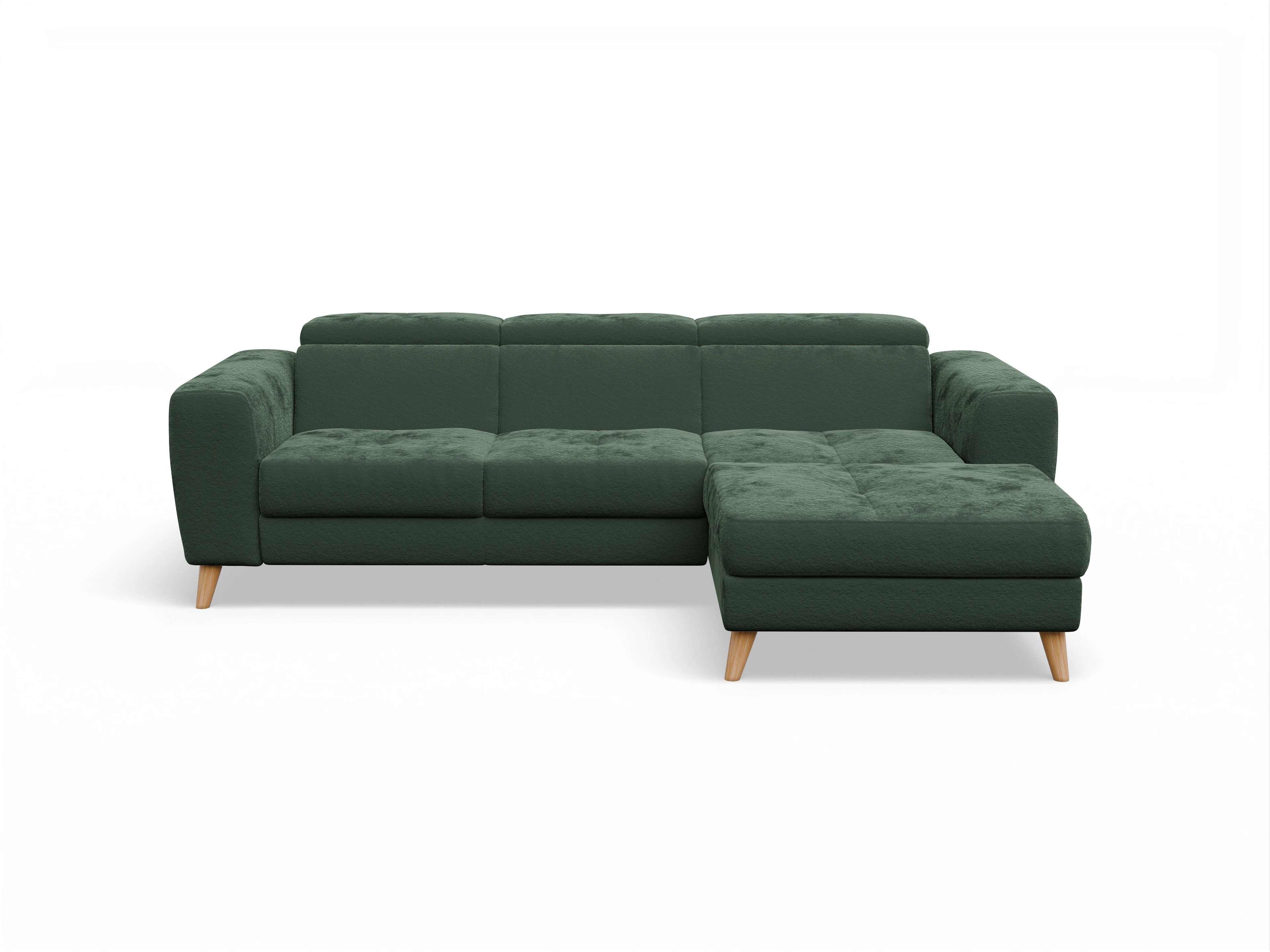 Ansicht des Produktes Capua Ecksofa rechts Abschluss offen in Stoff Grün