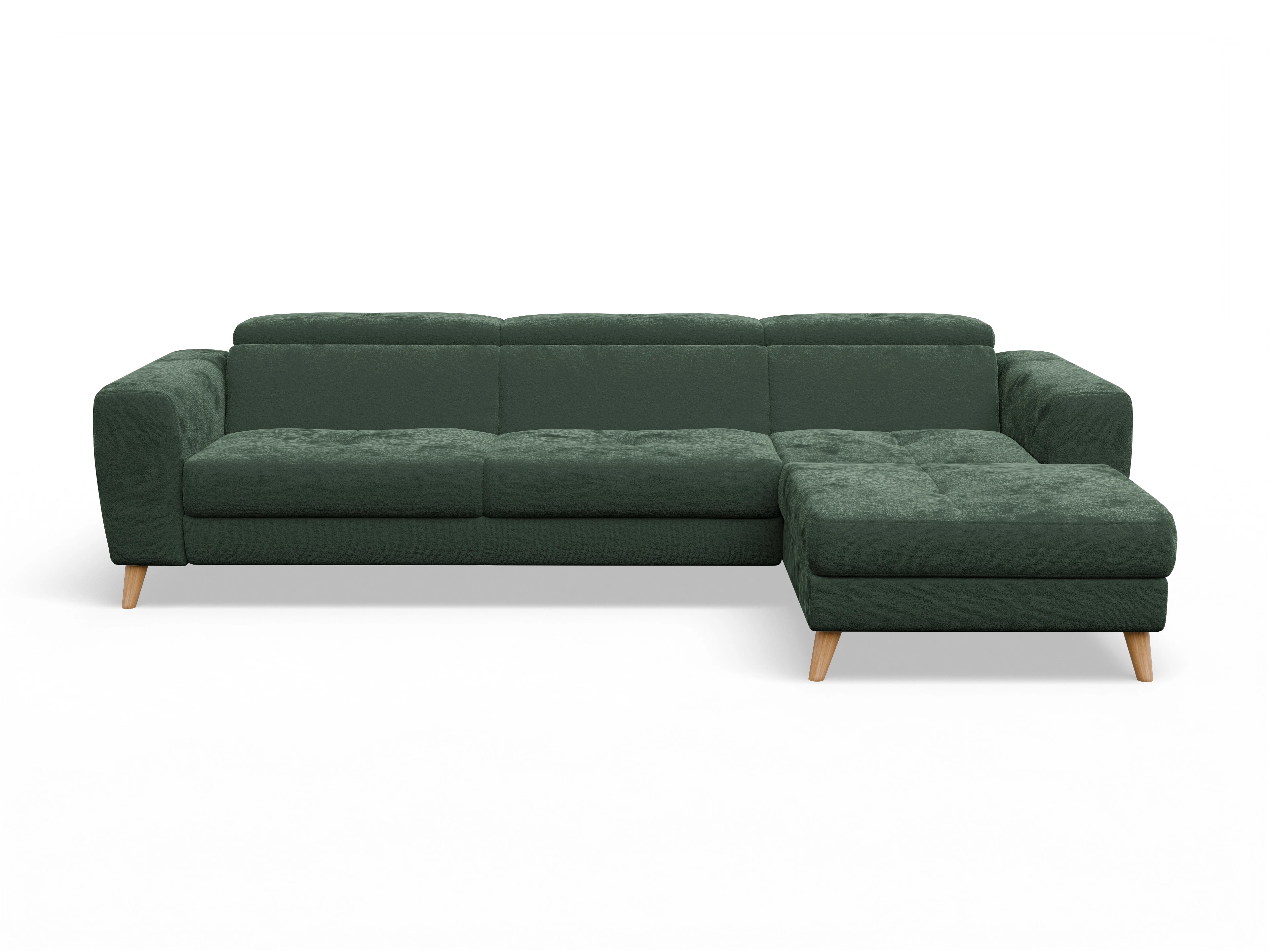 Ansicht des Produktes Capua Ecksofa rechts Abschluss offen in Stoff Grün