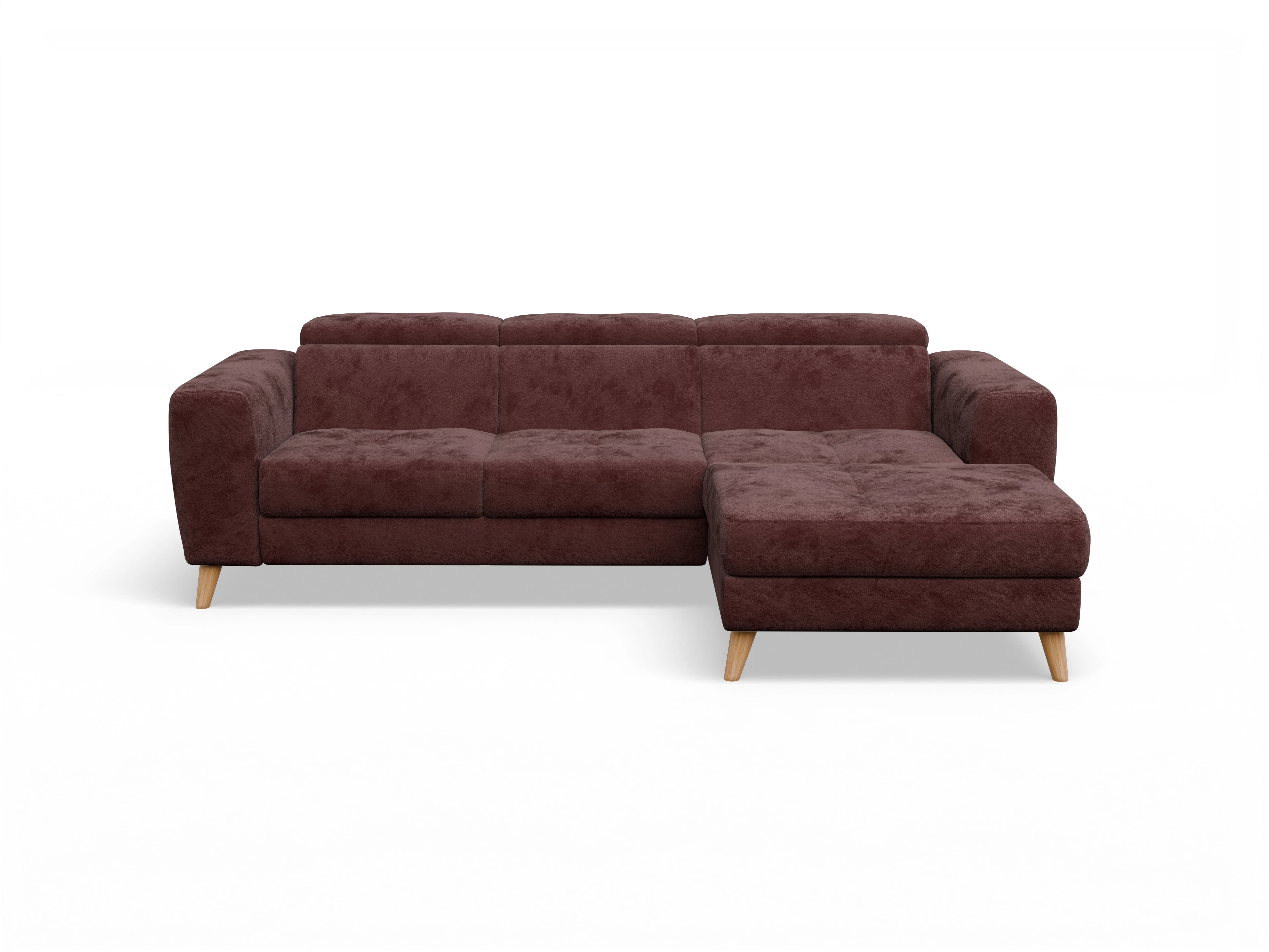 Ansicht des Produktes Capua Ecksofa rechts Abschluss offen in Stoff Rot