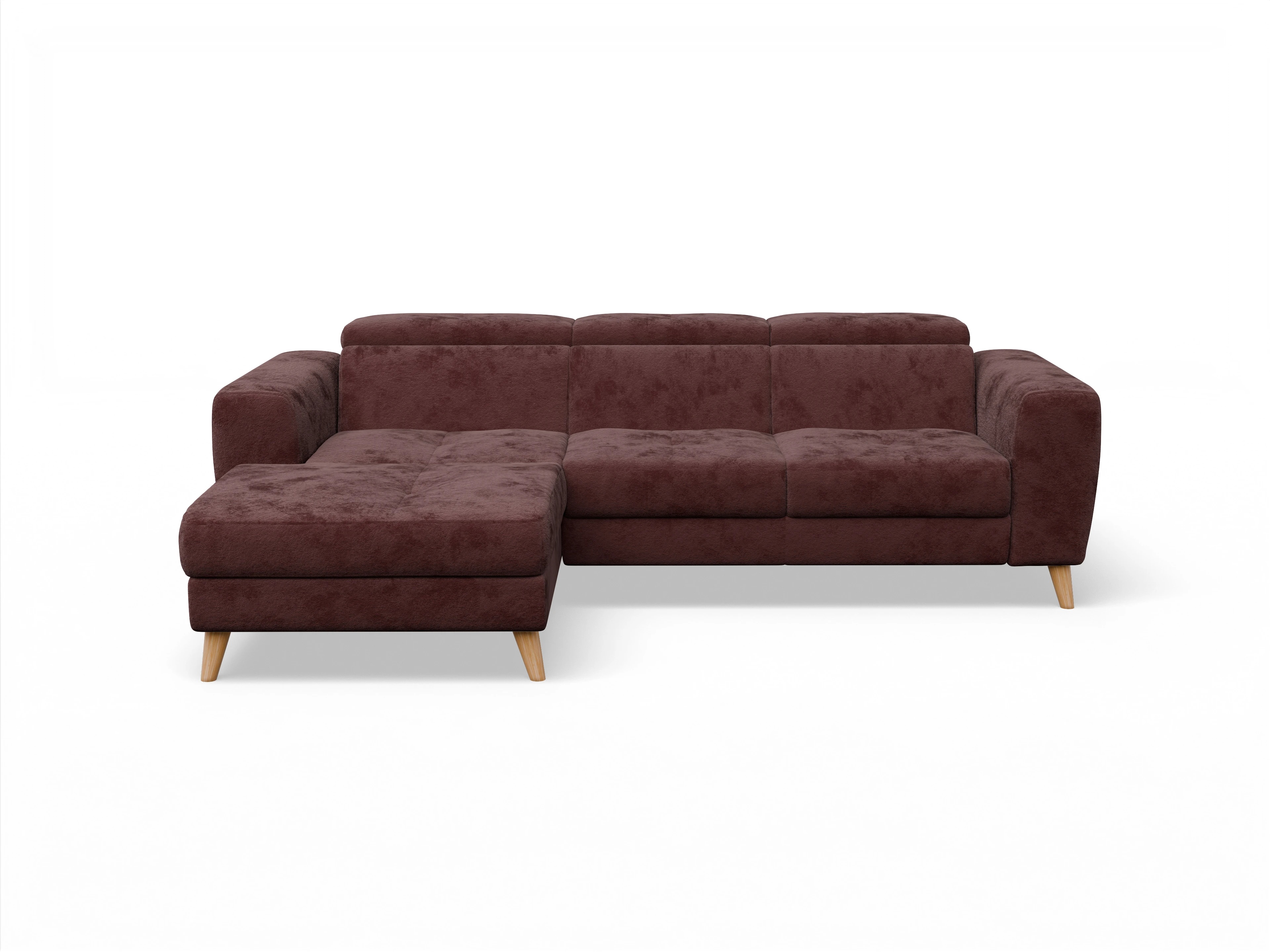 Ansicht des Produktes Capua Ecksofa links Abschluss offen in Stoff Rot