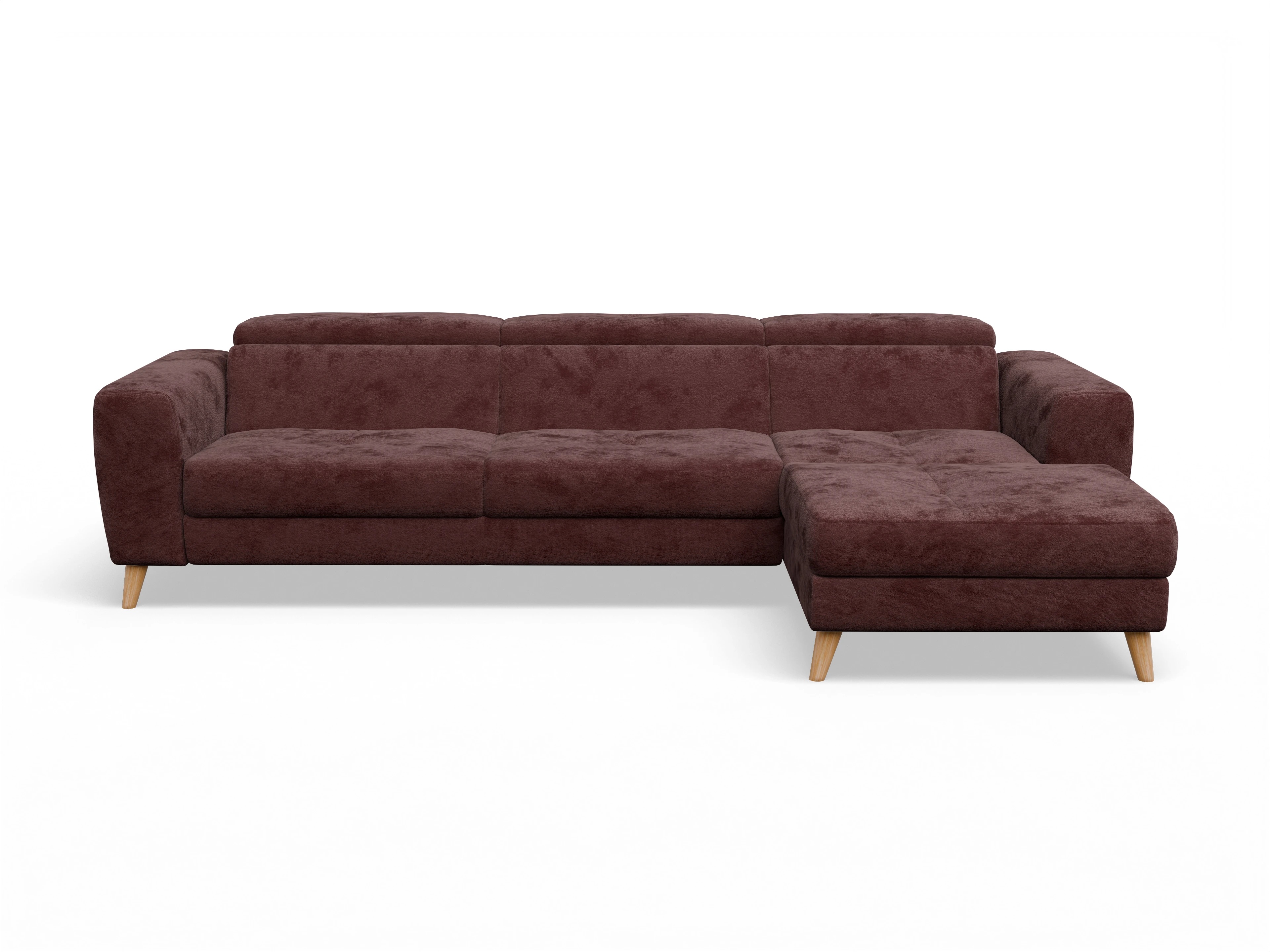 Ansicht des Produktes Capua Ecksofa rechts Abschluss offen in Stoff Rot