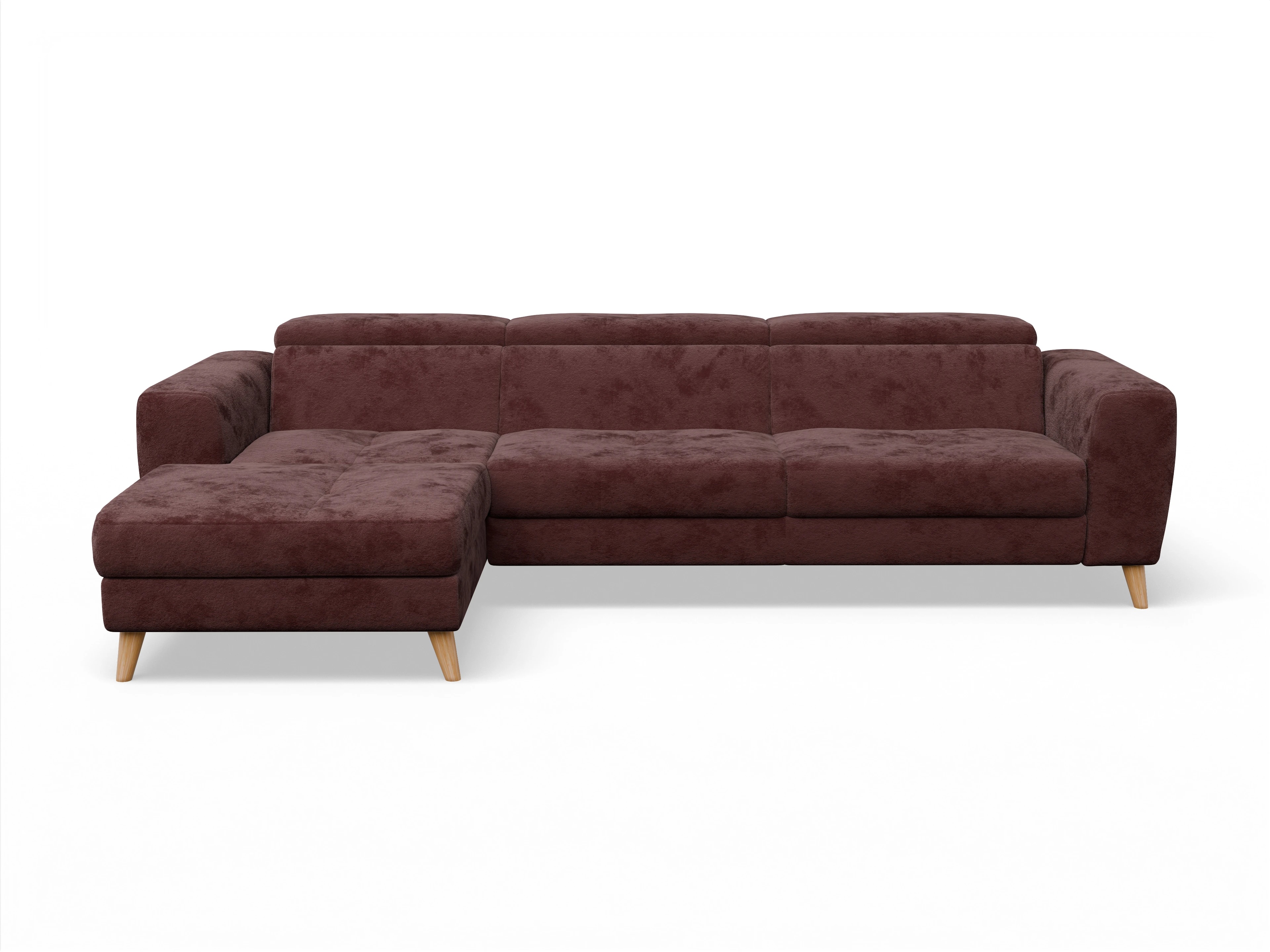 Ansicht des Produktes Capua Ecksofa links Abschluss offen in Stoff Rot